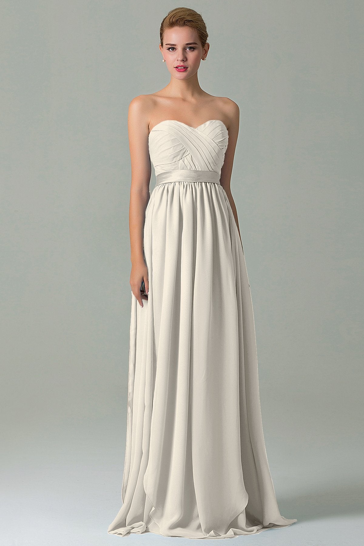 Sheath Floor Length Chiffon Bridesmaid Dress COZF140A1