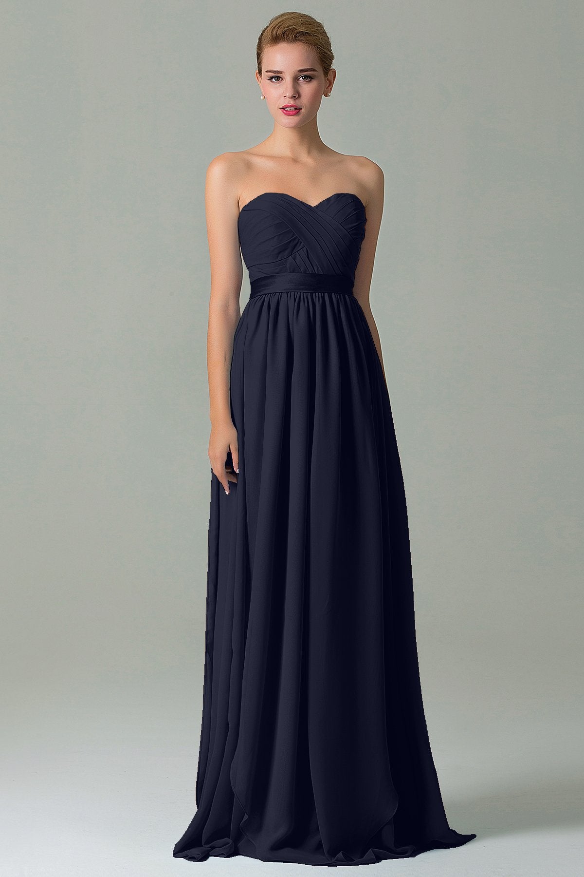 Sheath Floor Length Chiffon Bridesmaid Dress COZF140A1