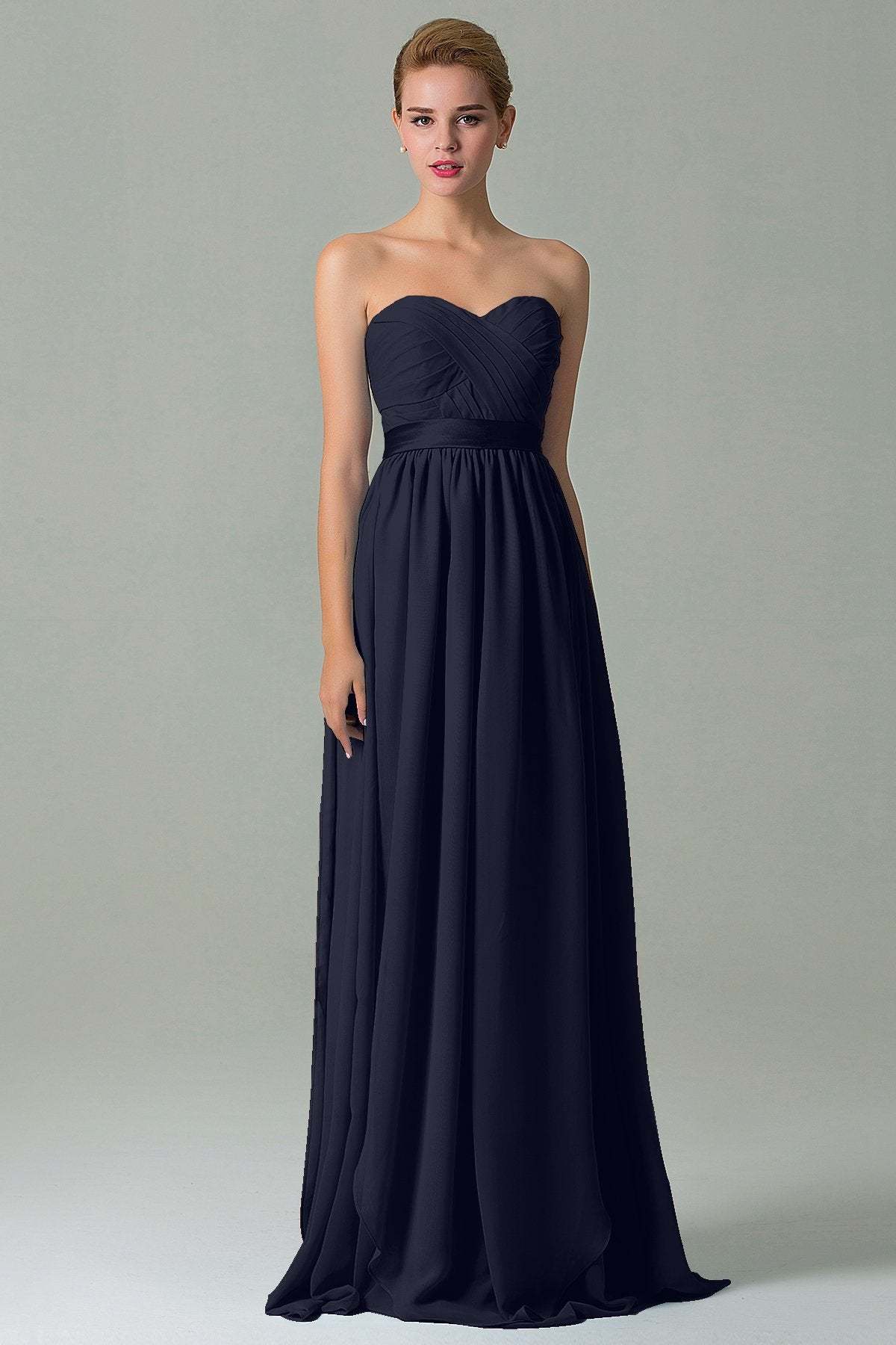 Sheath Floor Length Chiffon Bridesmaid Dress COZF140A1