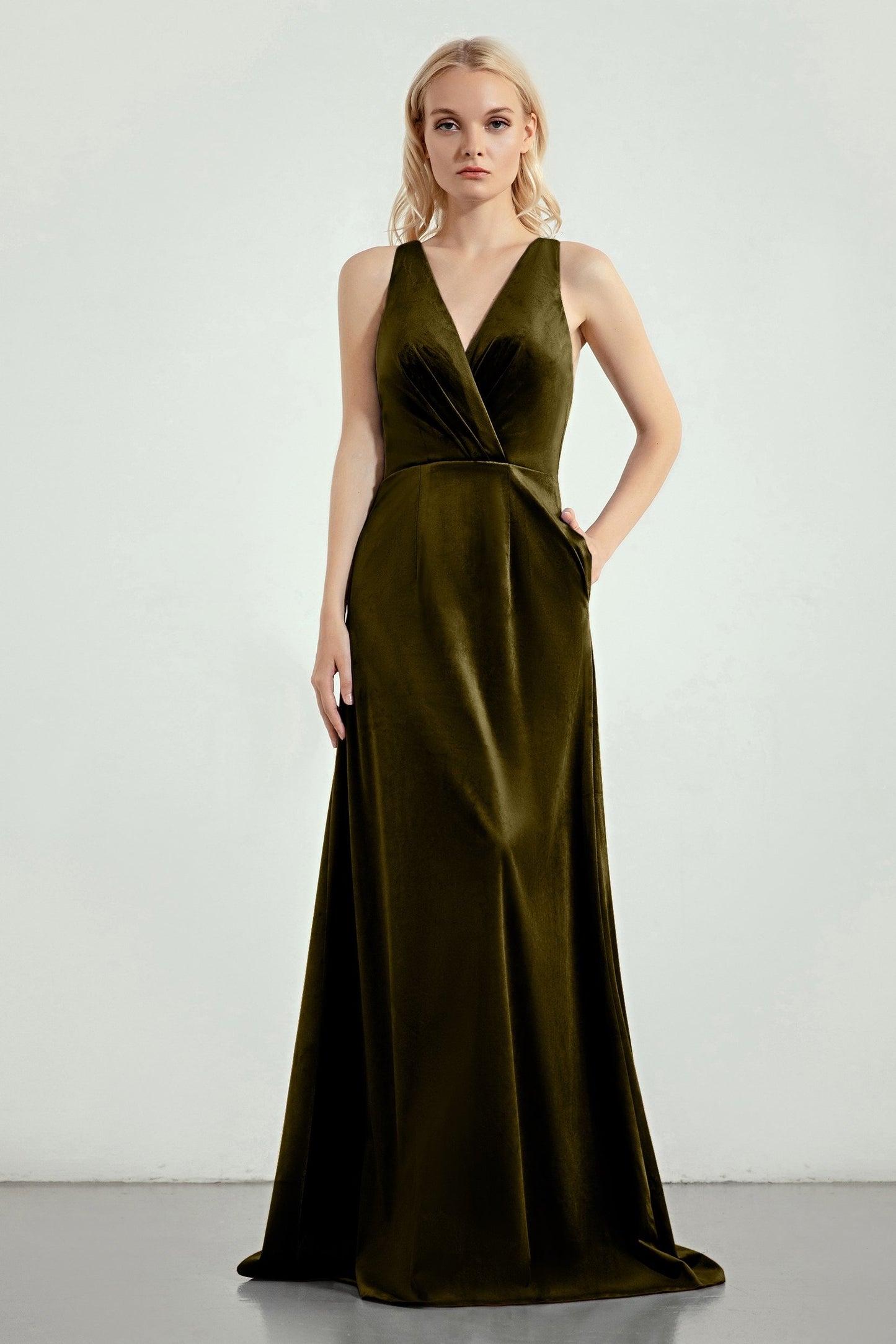 A-Line Sweep-Brush Train Bridesmaid Dress Formal Dresses CB0276