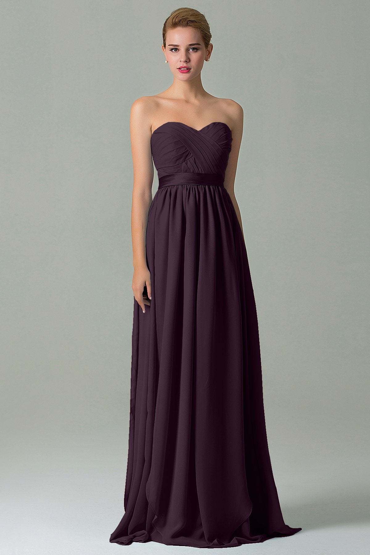 Sheath Floor Length Chiffon Bridesmaid Dress COZF140A1