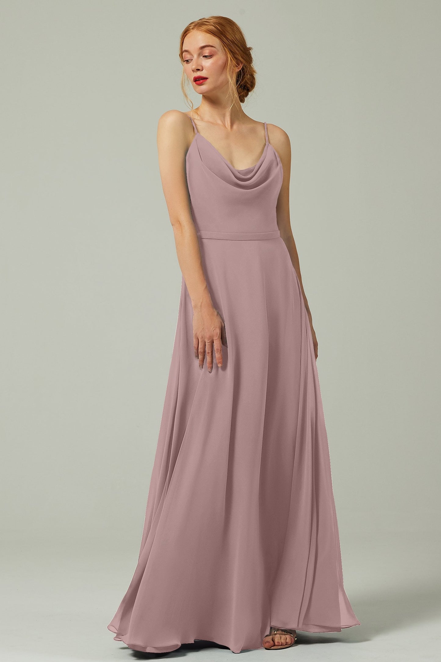 A-Line Floor Length Chiffon Bridesmaid Dress CB0322