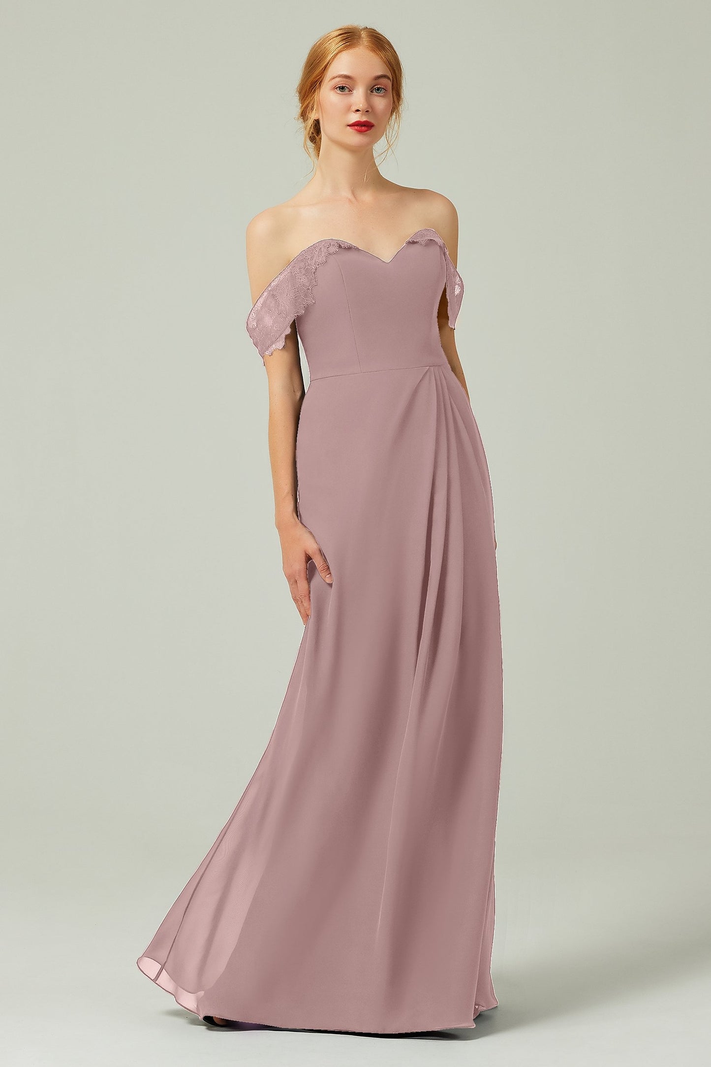 Sheath-Column Floor Length Chiffon Bridesmaid Dress Formal Dresses CB0338