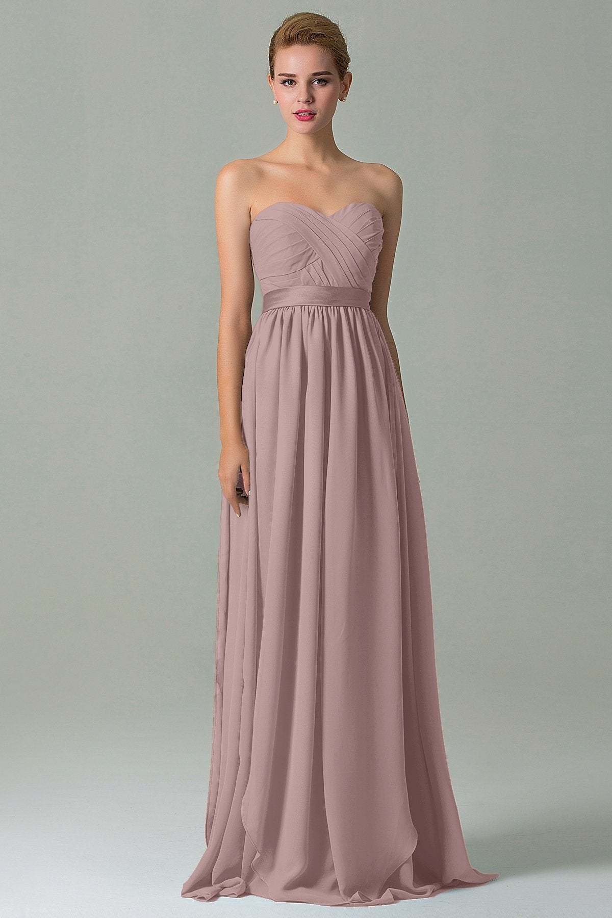 Sheath Floor Length Chiffon Bridesmaid Dress COZF140A1