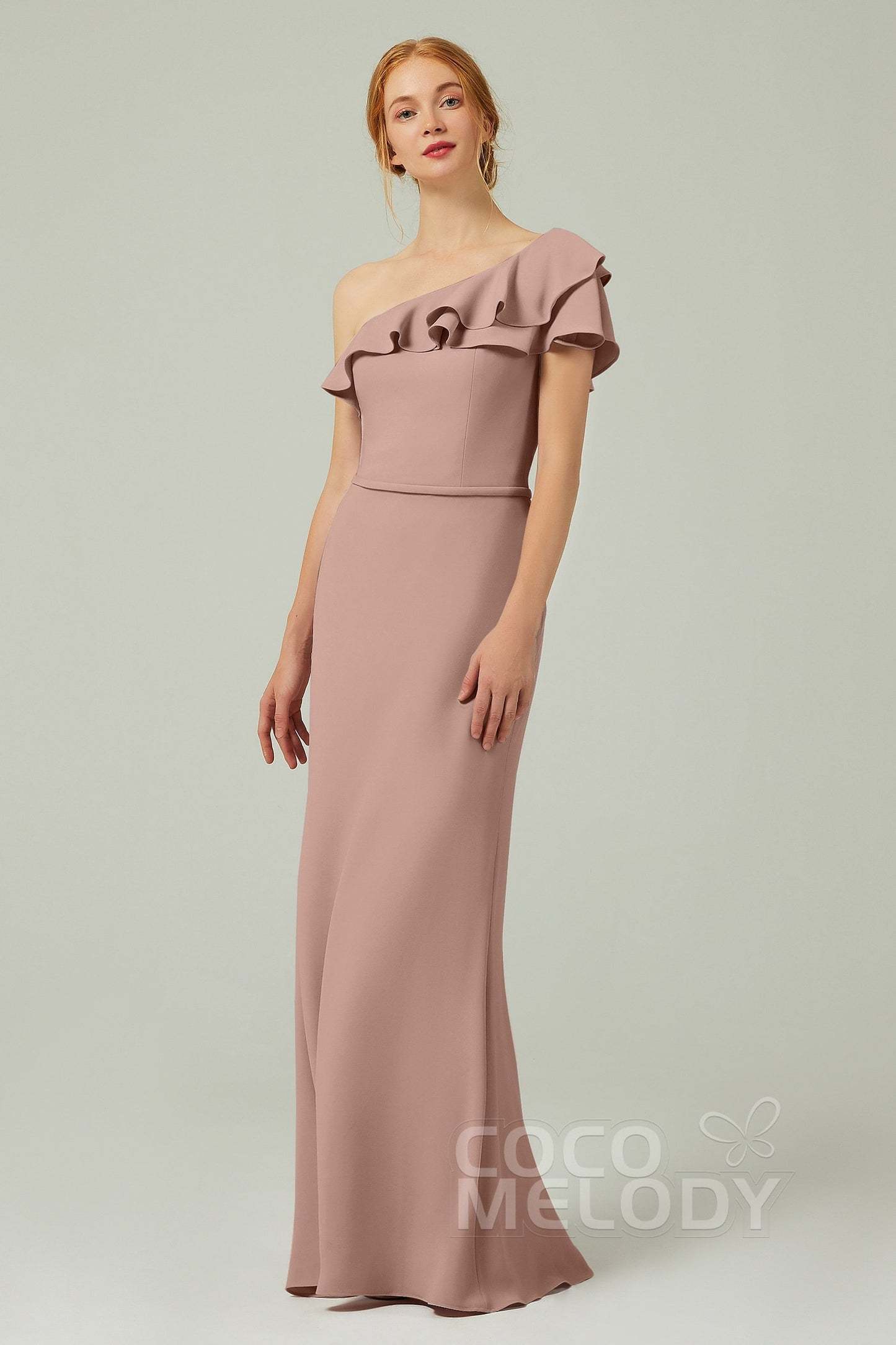 Sheath-Column Floor Length Chiffon Bridesmaid Dress CB0349