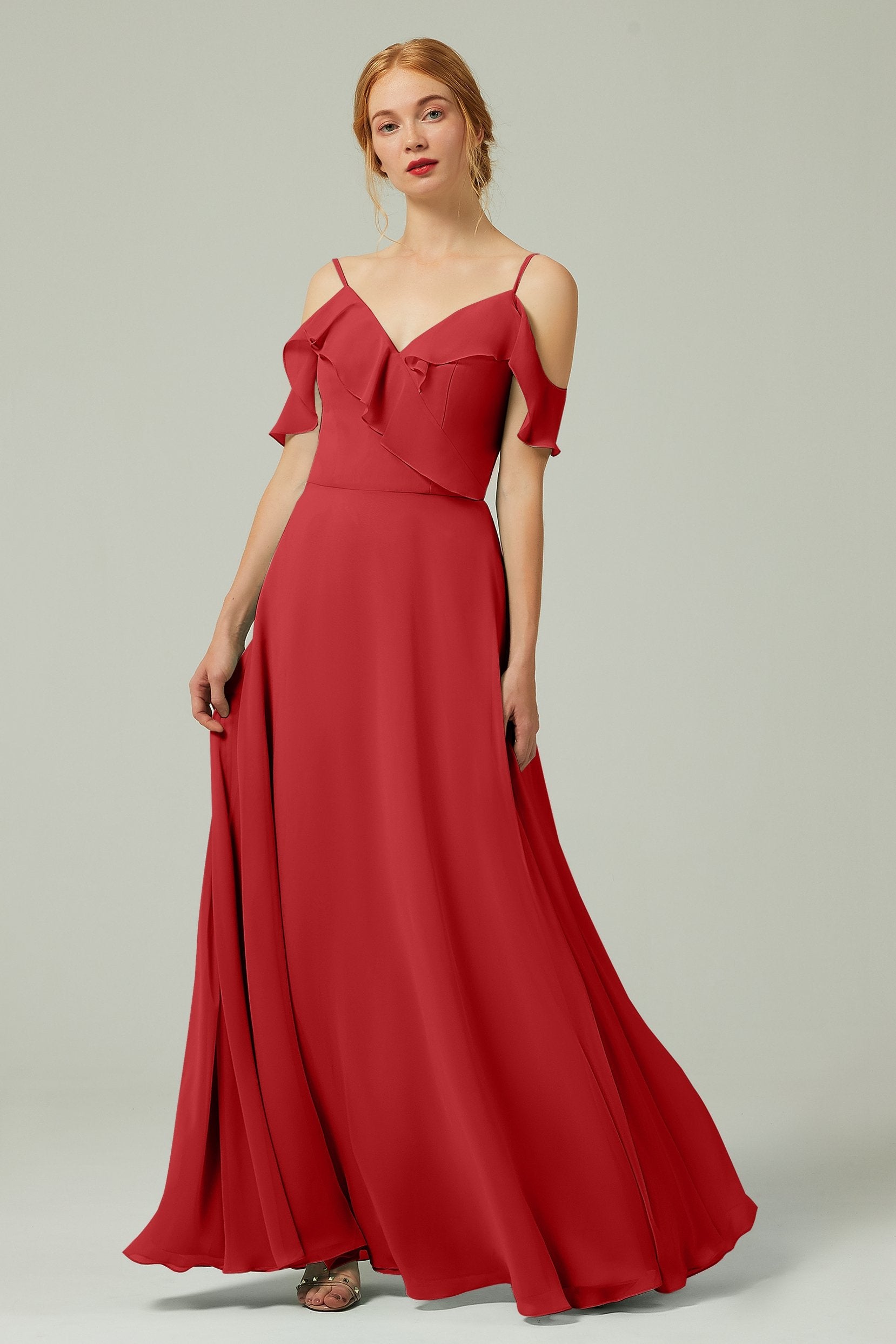A-Line Floor Length Chiffon Bridesmaid Dress CB0326