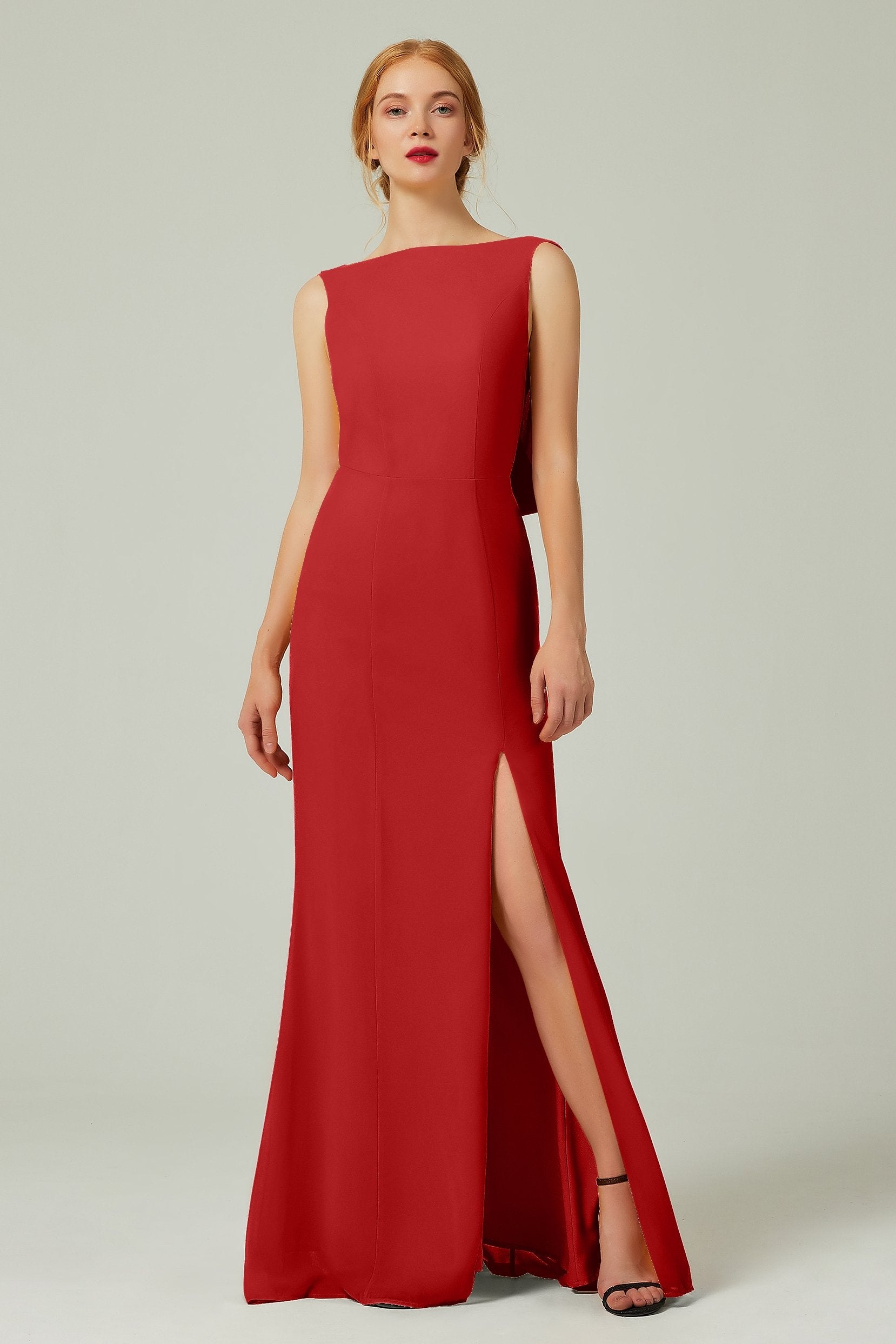Sheath-Column Sweep-Brush Chiffon Bridesmaid Dress Formal Dresses CB0310
