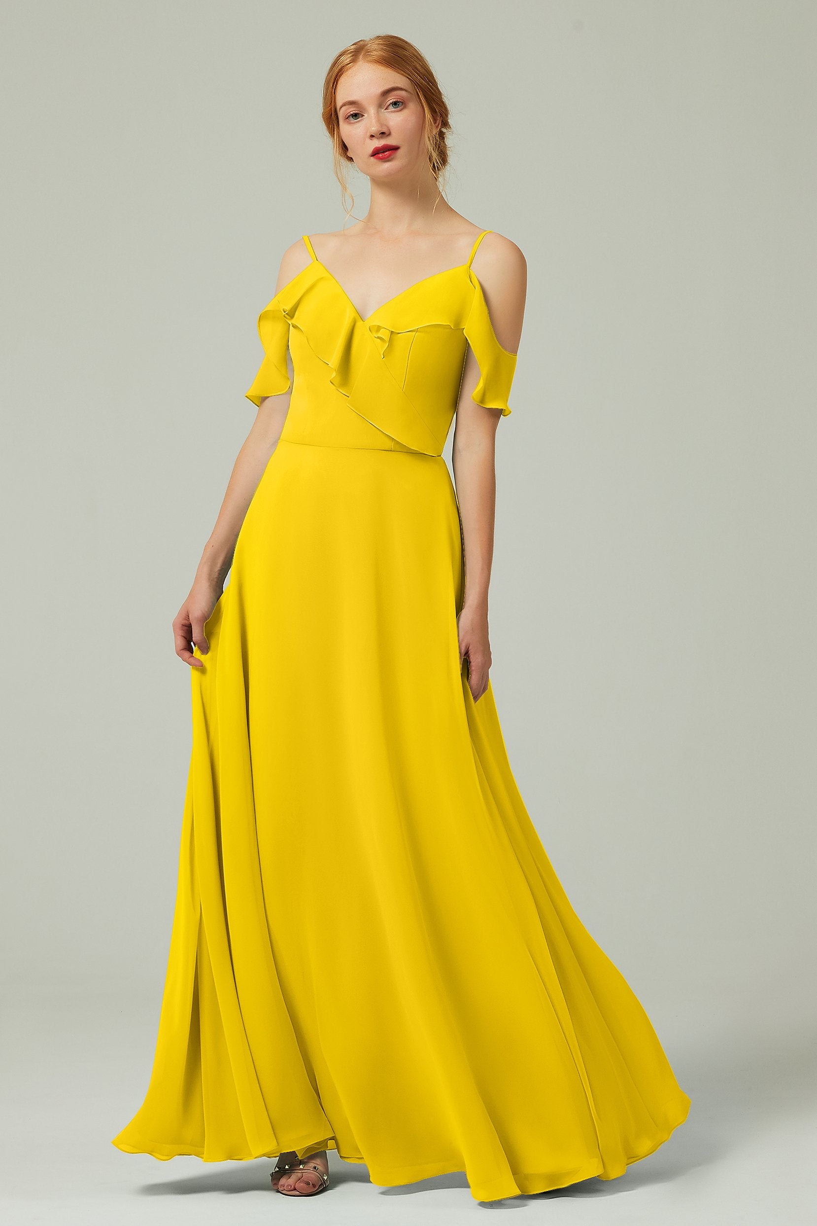A-Line Floor Length Chiffon Bridesmaid Dress CB0326