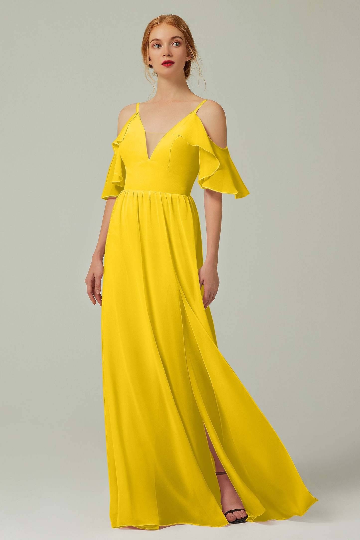 A-Line Floor Length Chiffon Bridesmaid Dress CB0236
