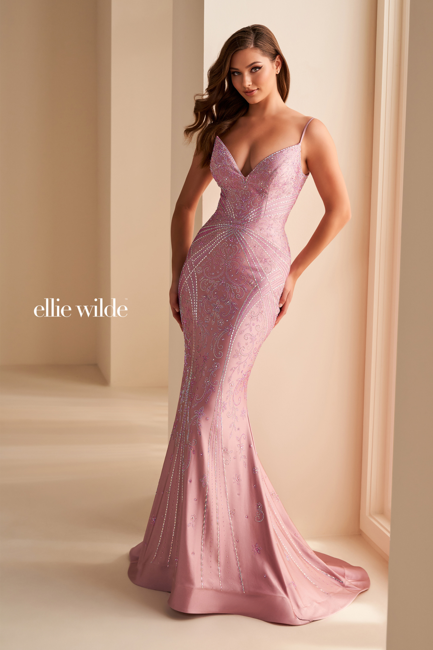 Mermaid Sweetheart Stone Accents Lace Up Back Prom Dress #EW35002