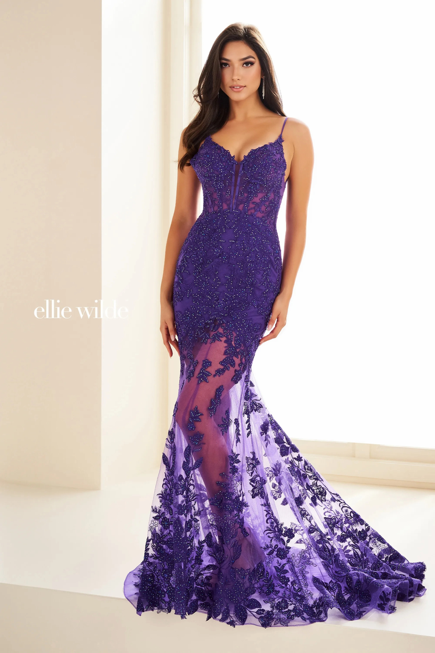 Mermaid Sweetheart Spaghetti Straps Low Back Prom Dress #EW36014