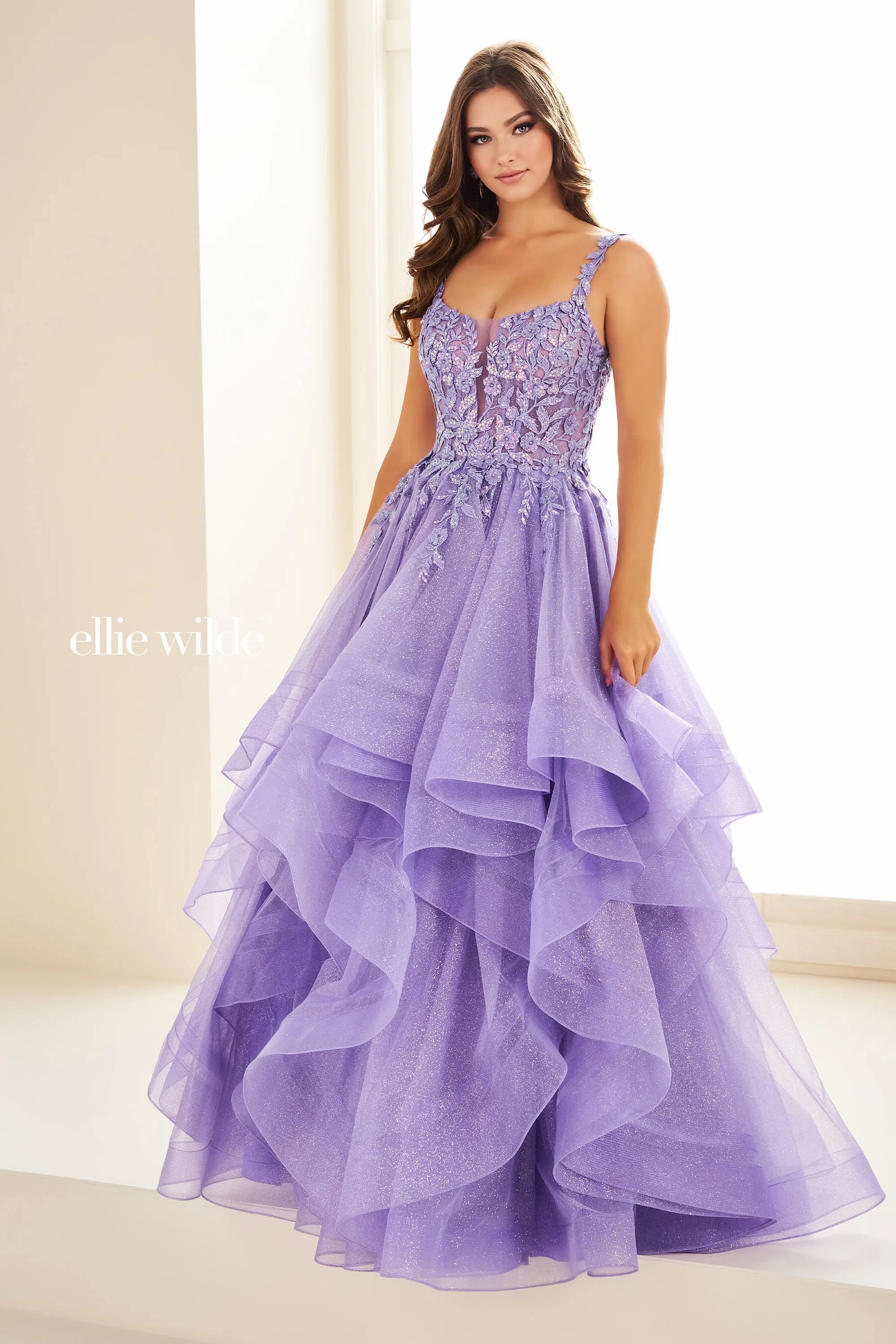 Ball Gown Sweetheart Lace Appliques Sequin Prom Dress #EW36035