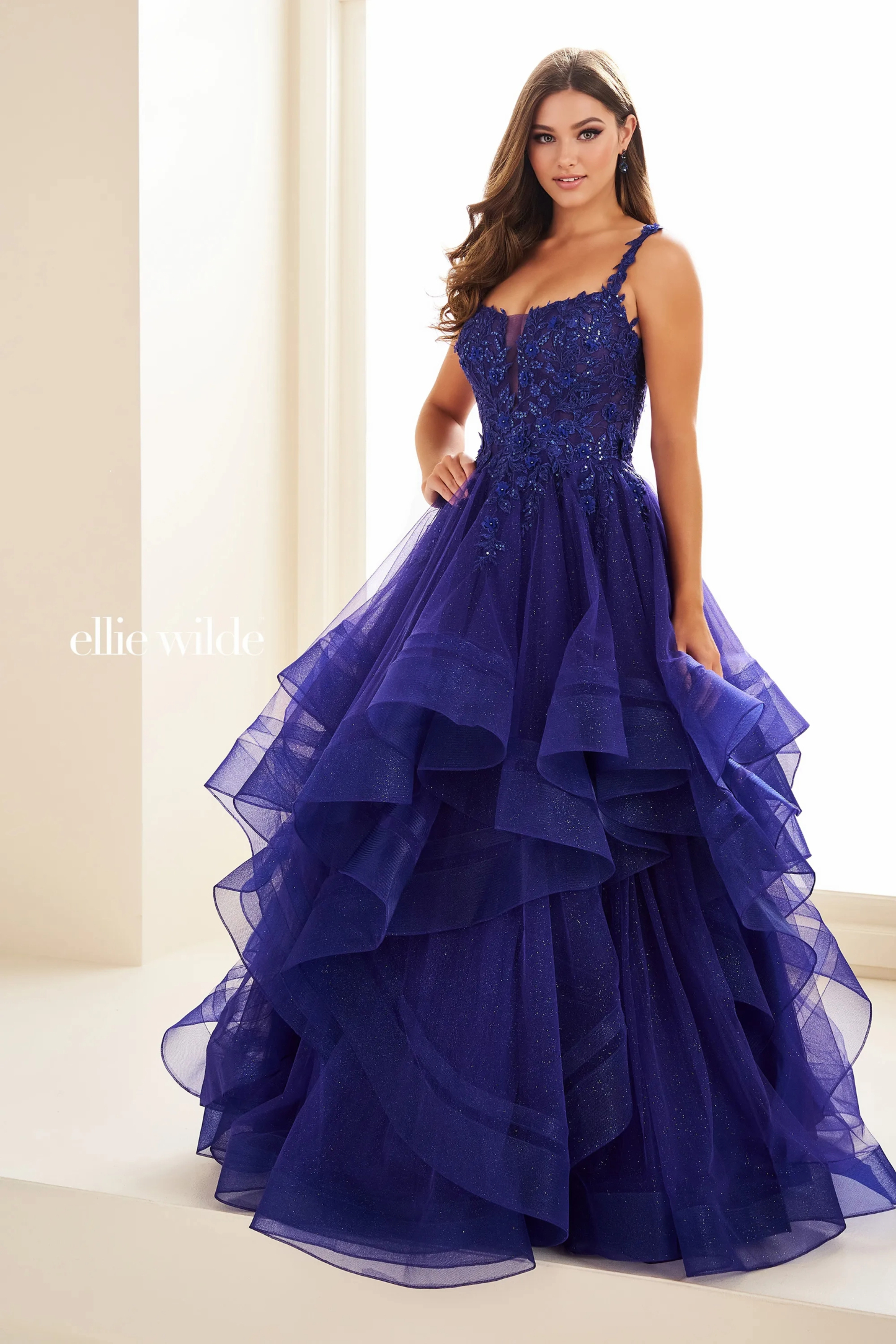 Ball Gown Sweetheart Lace Appliques Sequin Prom Dress #EW36035