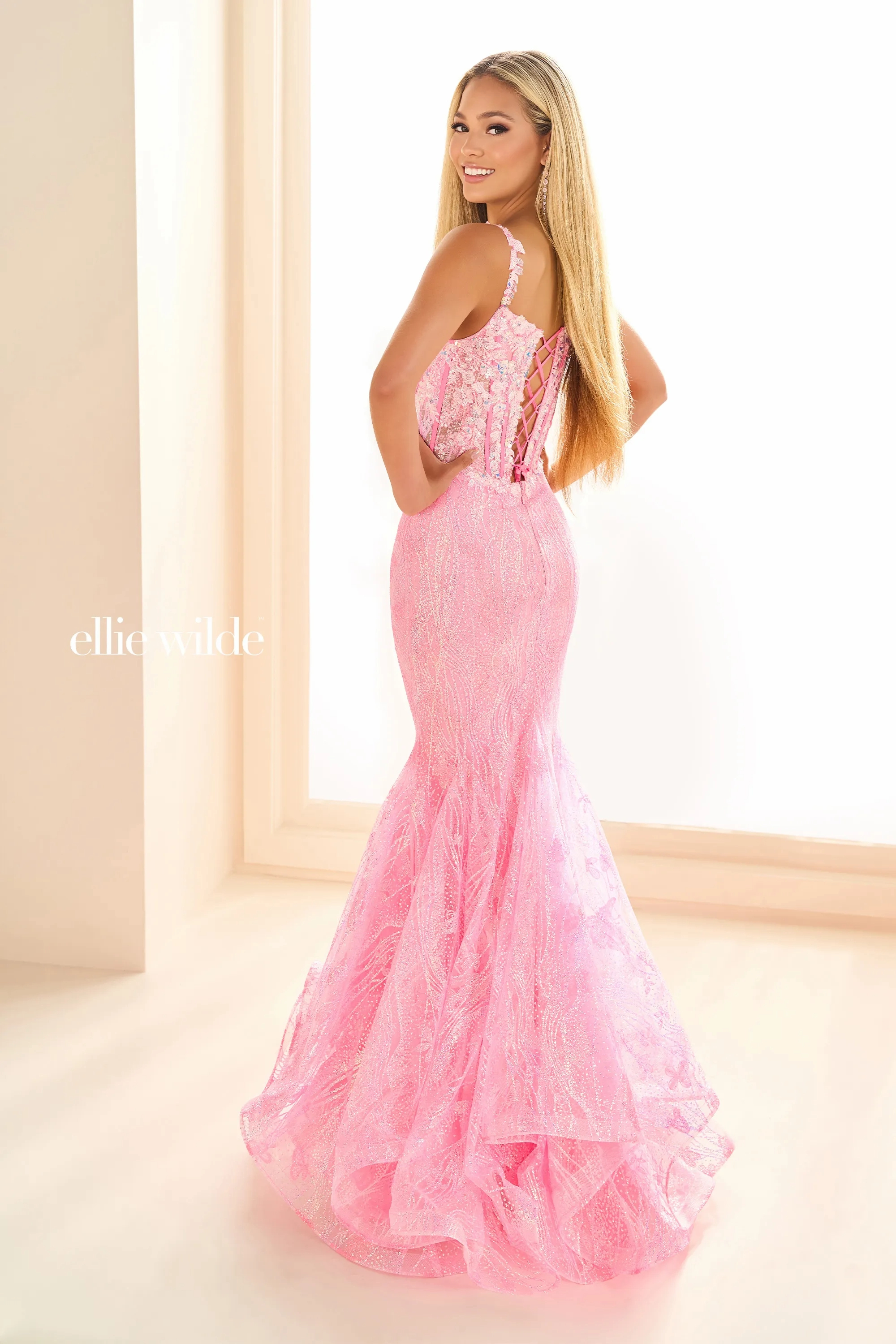 Mermaid Sweetheart Straps Lace Appliques Corset Bodice Prom Dress #EW36038