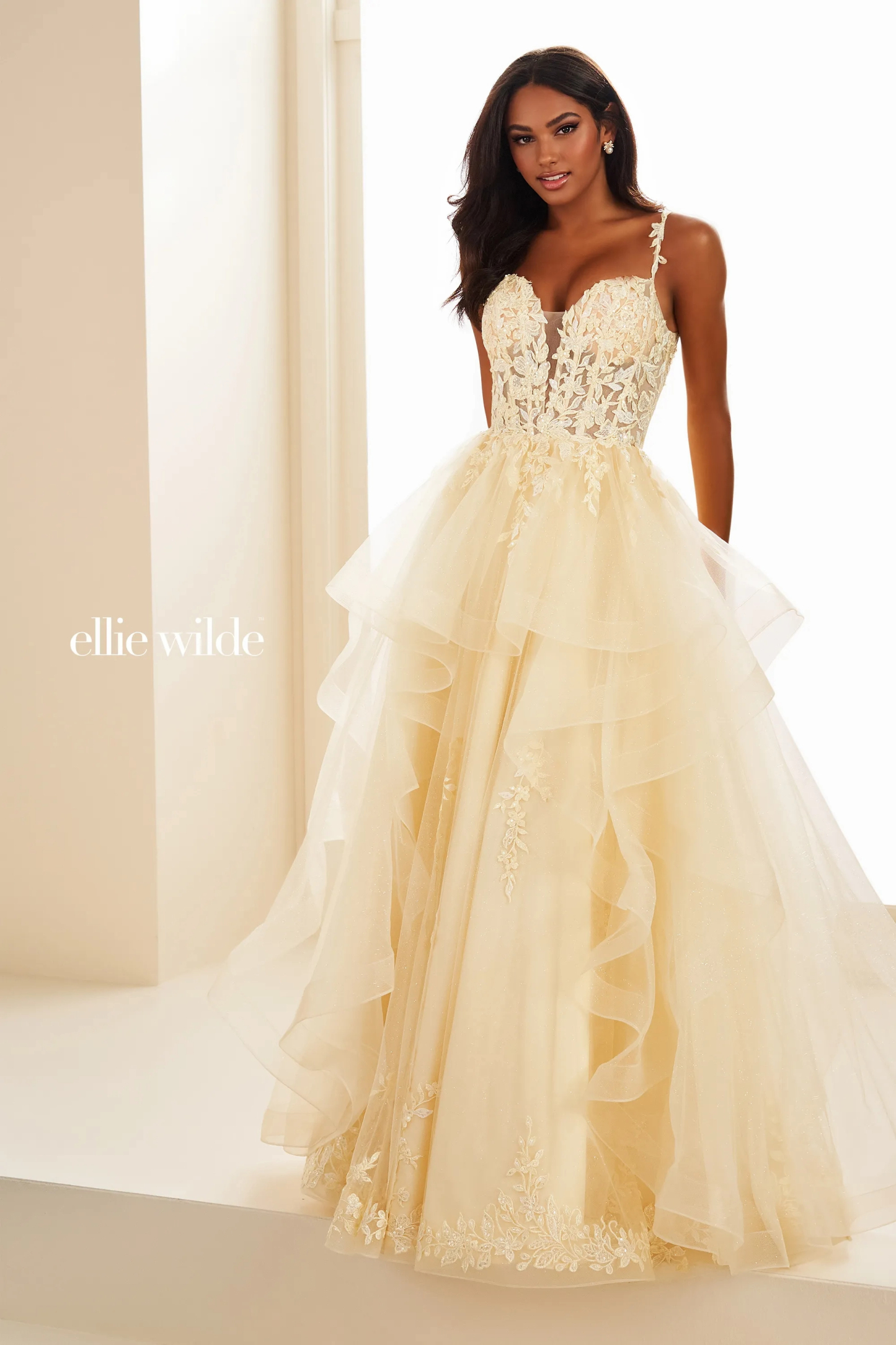 A-Line Sweetheart Off-The-Shoulder Lace Appliques Prom Dress # Ellie Wilde 36081