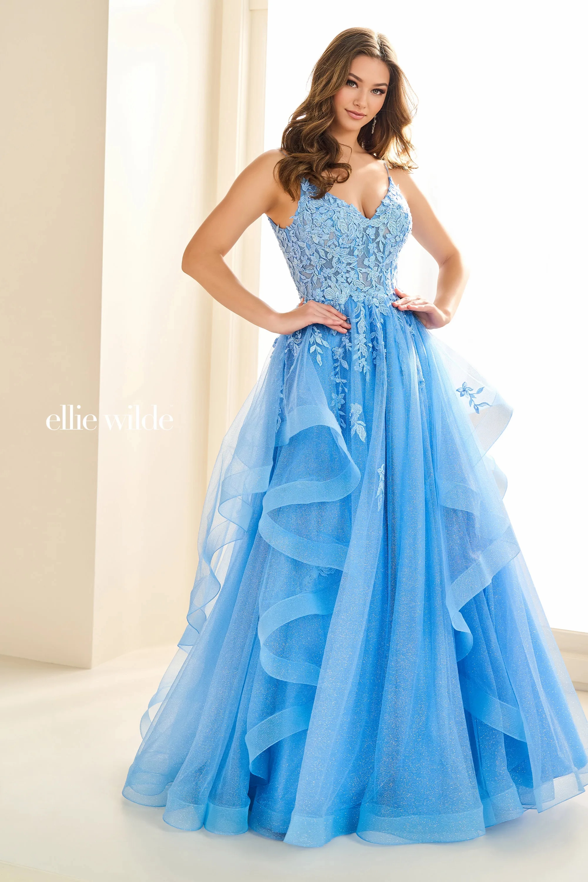 A-Line Sweetheart Beading Lace Appliques Low Back Prom Dress # Ellie W