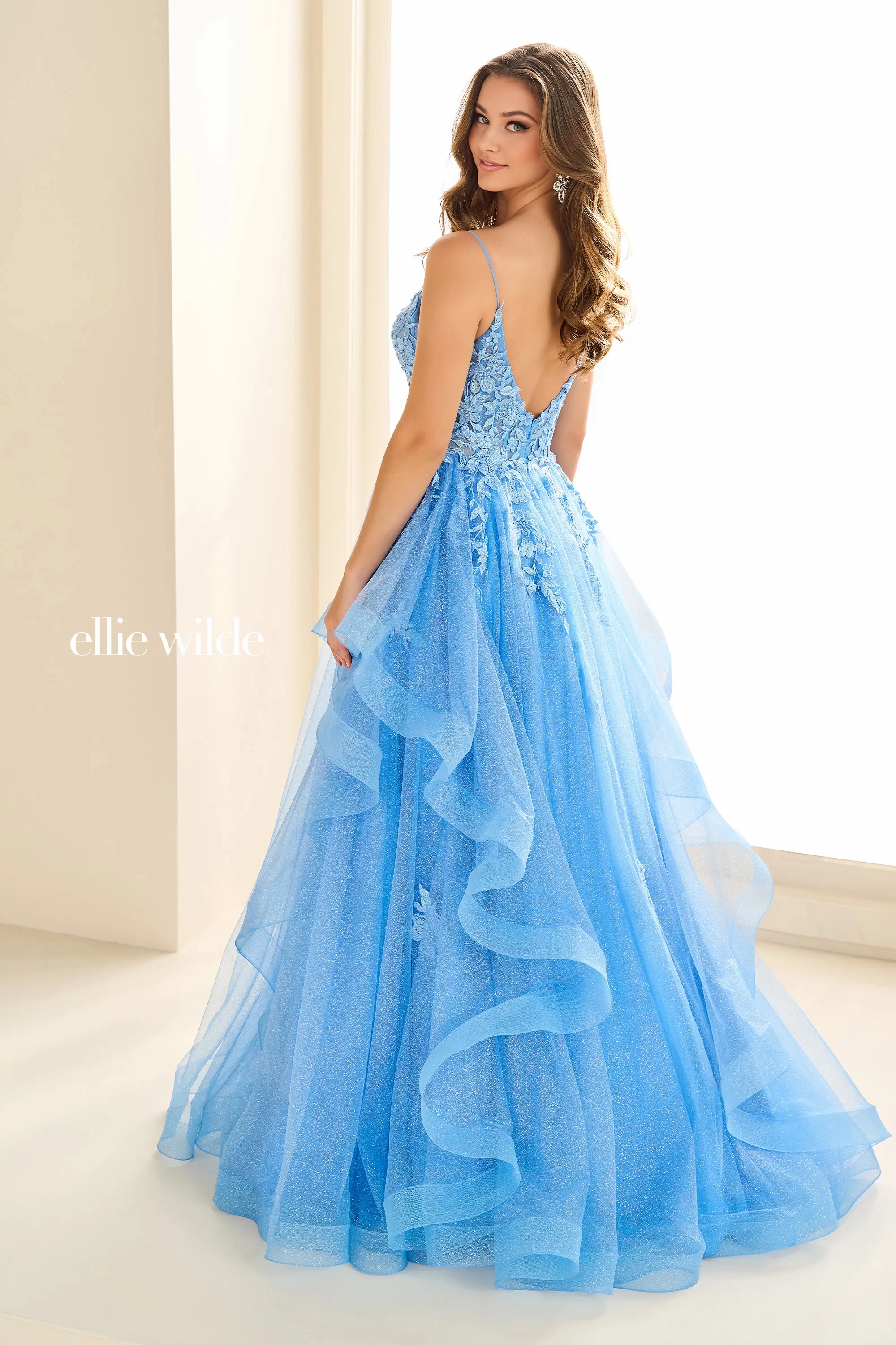 A-Line Sweetheart Beading Lace Appliques Low Back Prom Dress # Ellie Wilde 36085