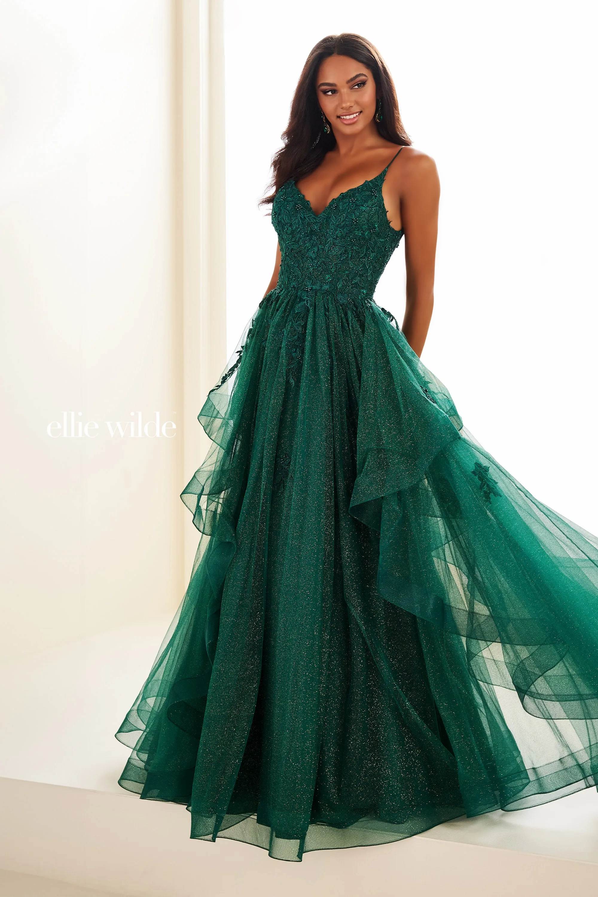 A-Line Sweetheart Beading Lace Appliques Low Back Prom Dress # Ellie Wilde 36085