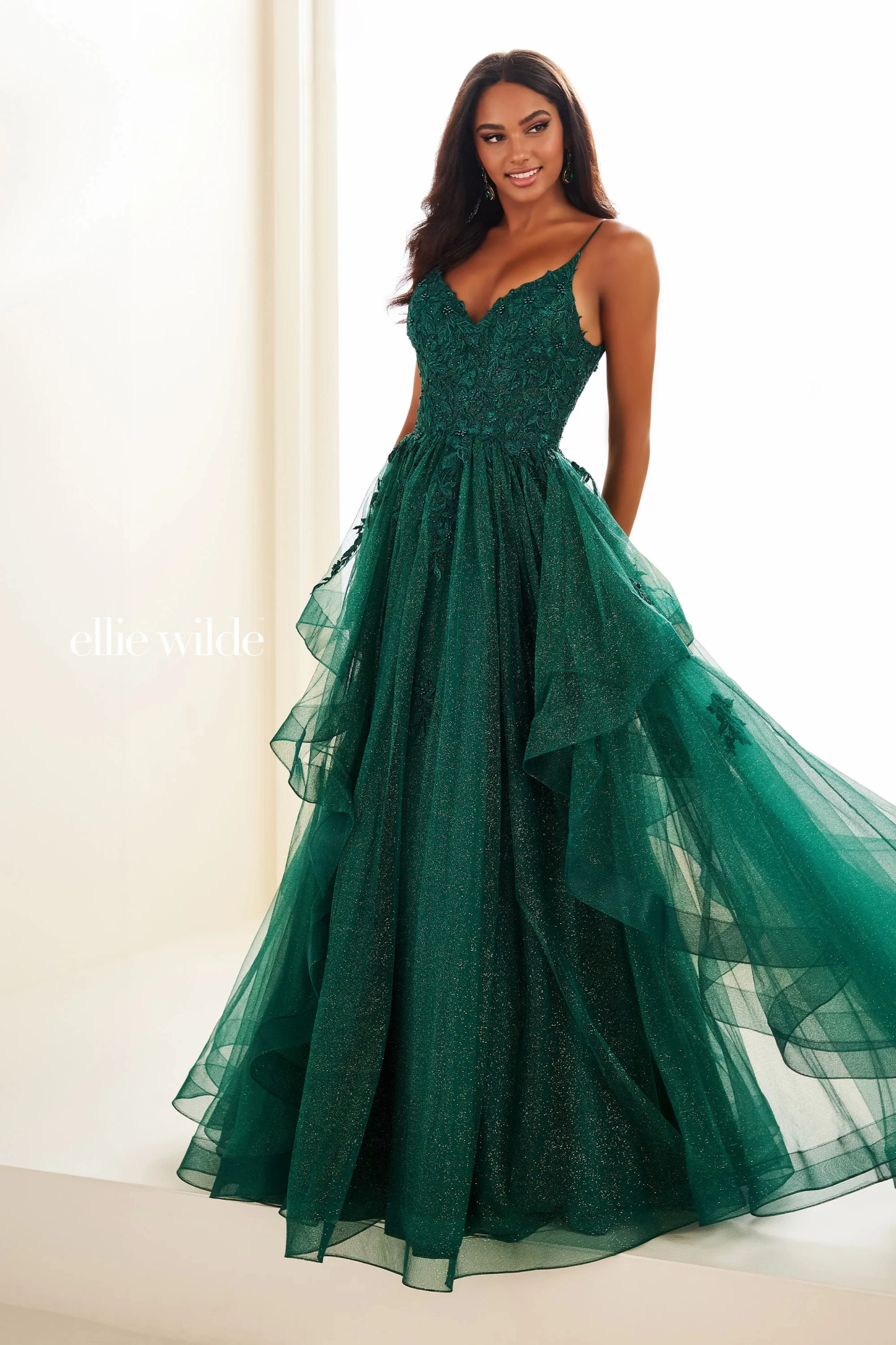 A-Line Sweetheart Beading Lace Appliques Low Back Prom Dress # Ellie Wilde 36085