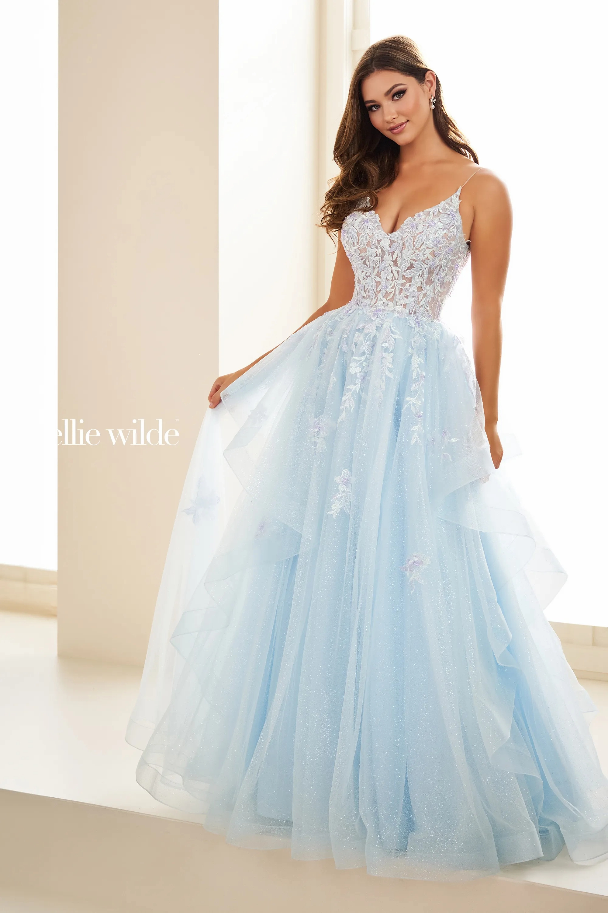 A-Line Sweetheart Beading Lace Appliques Low Back Prom Dress # Ellie Wilde 36085