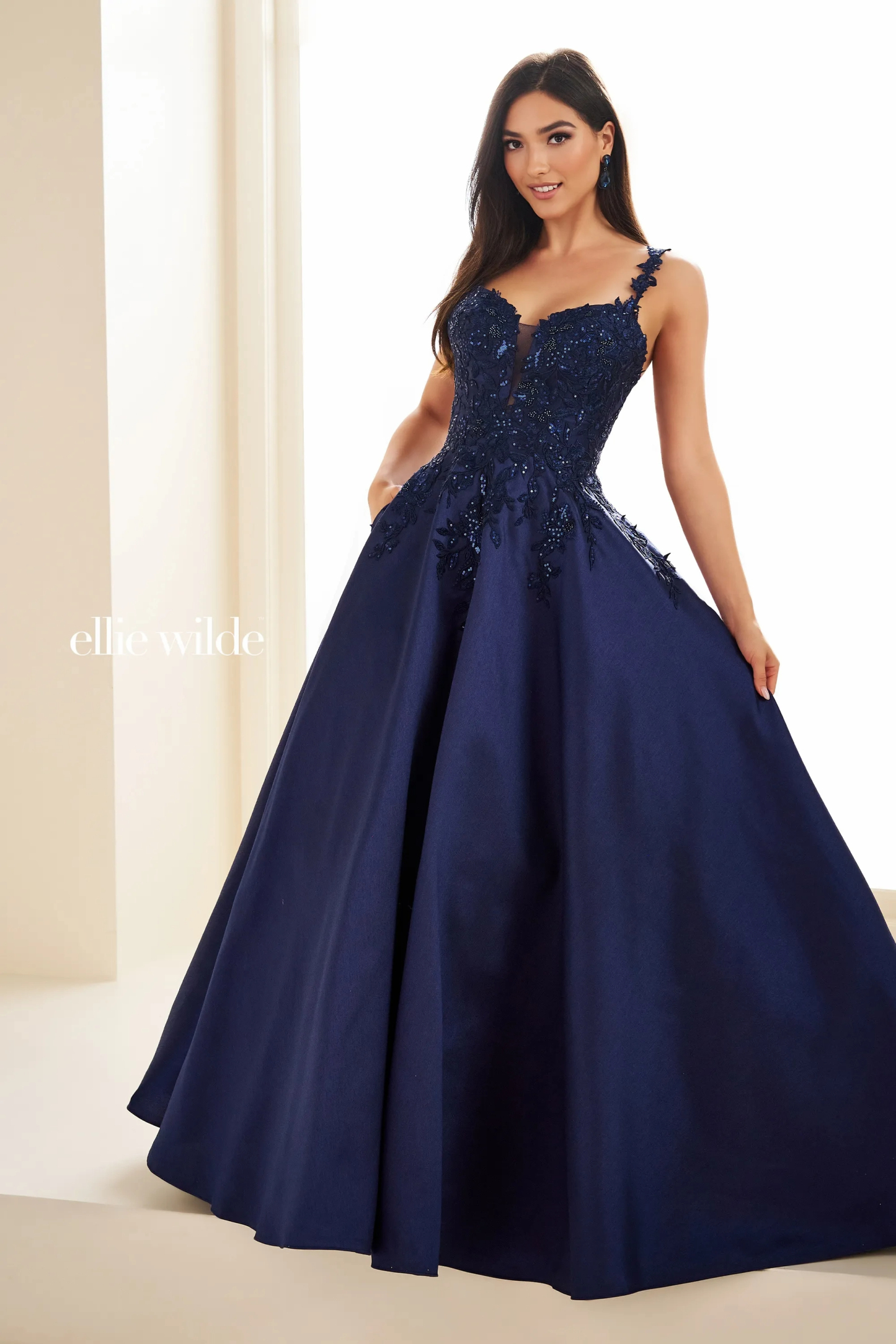Ball Gown Sweetheart Spaghetti Straps Sequin Lace Appliques Prom Dress #Ellie Wilde 36094