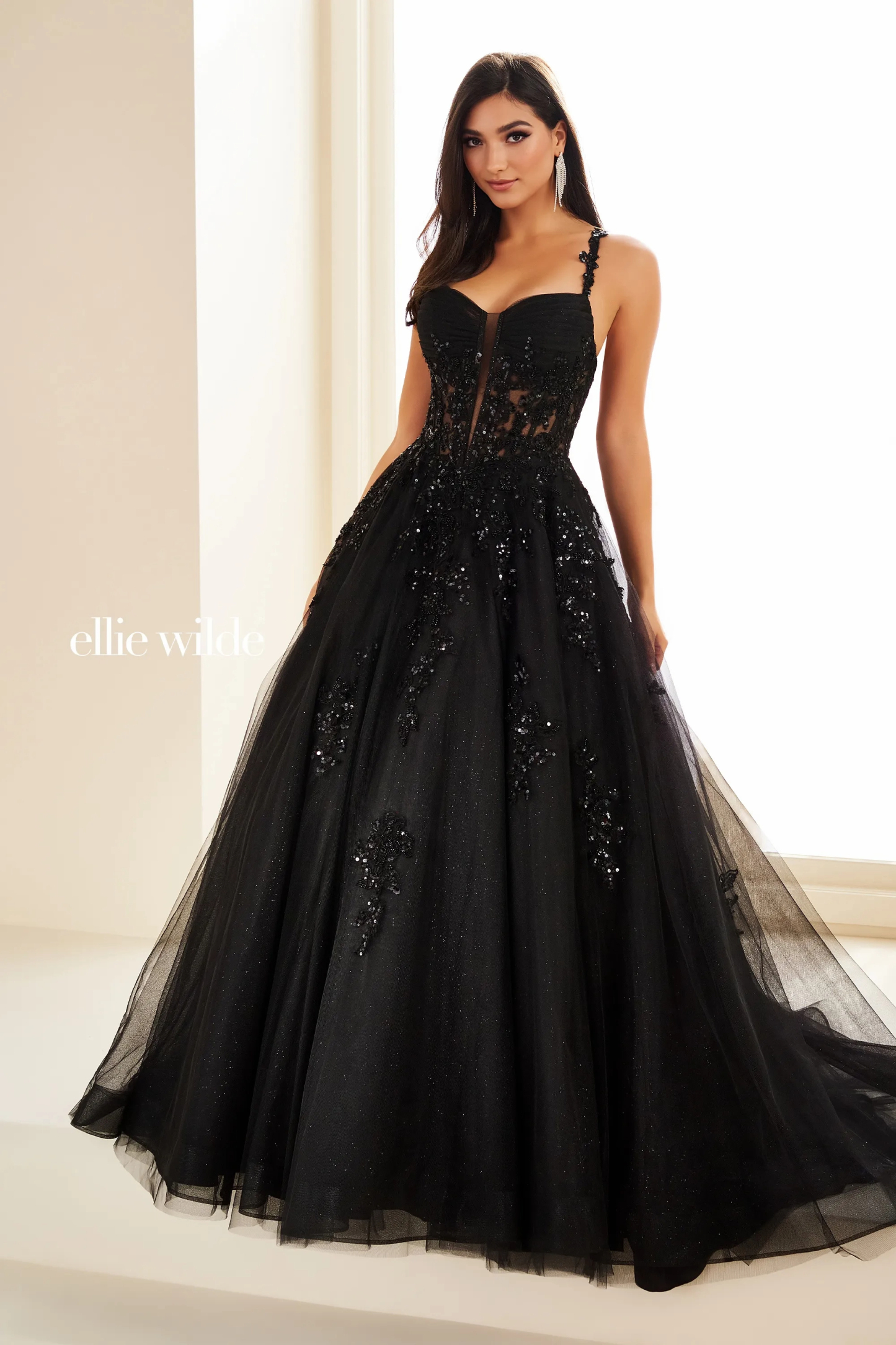 Ball Gown Sweetheart Sleeveless Lace Appliques Prom Dress With Pockets #Ellie Wilde 36202