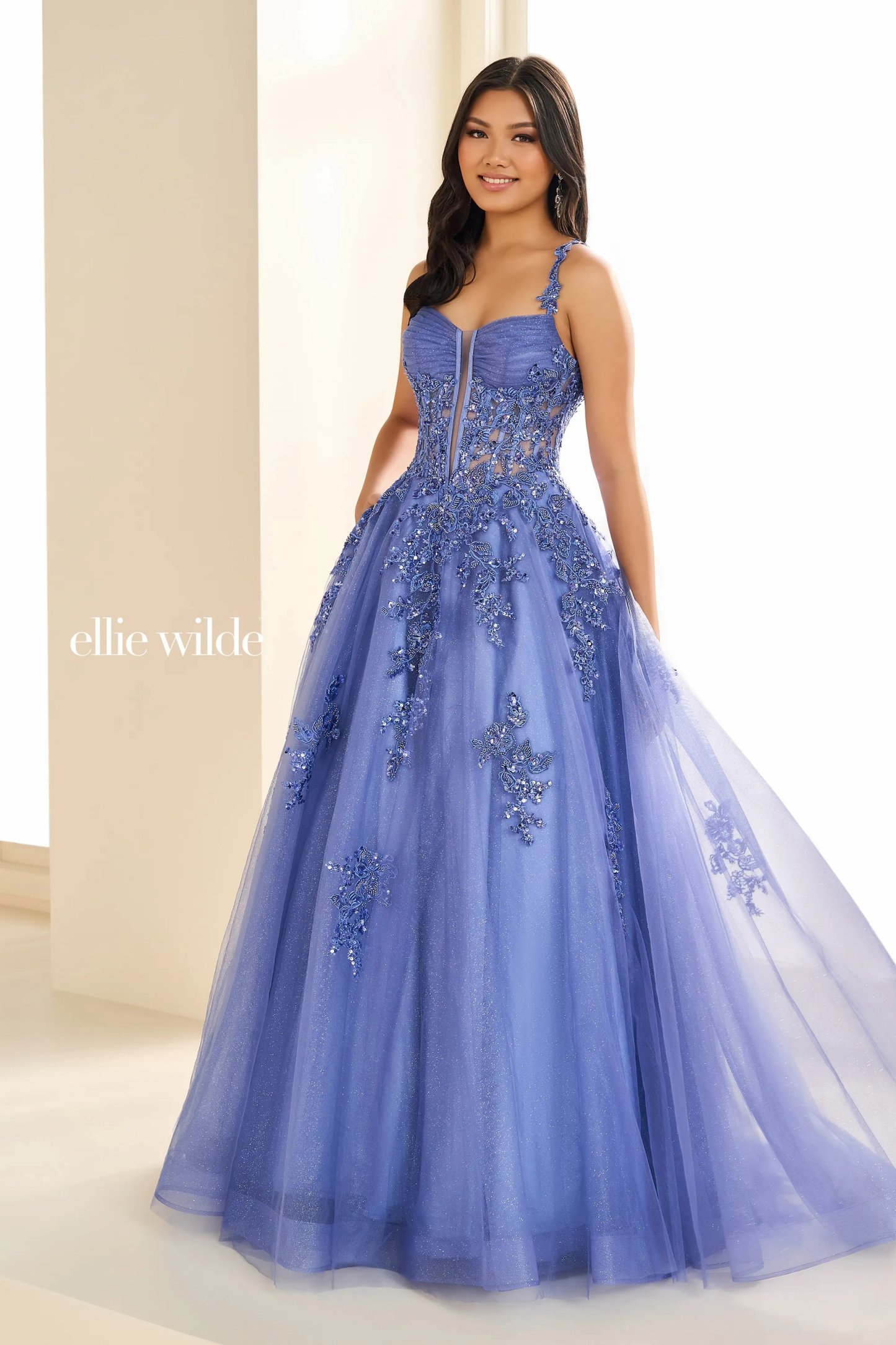 Ball Gown Sweetheart Sleeveless Lace Appliques Prom Dress With Pockets #Ellie Wilde 36202