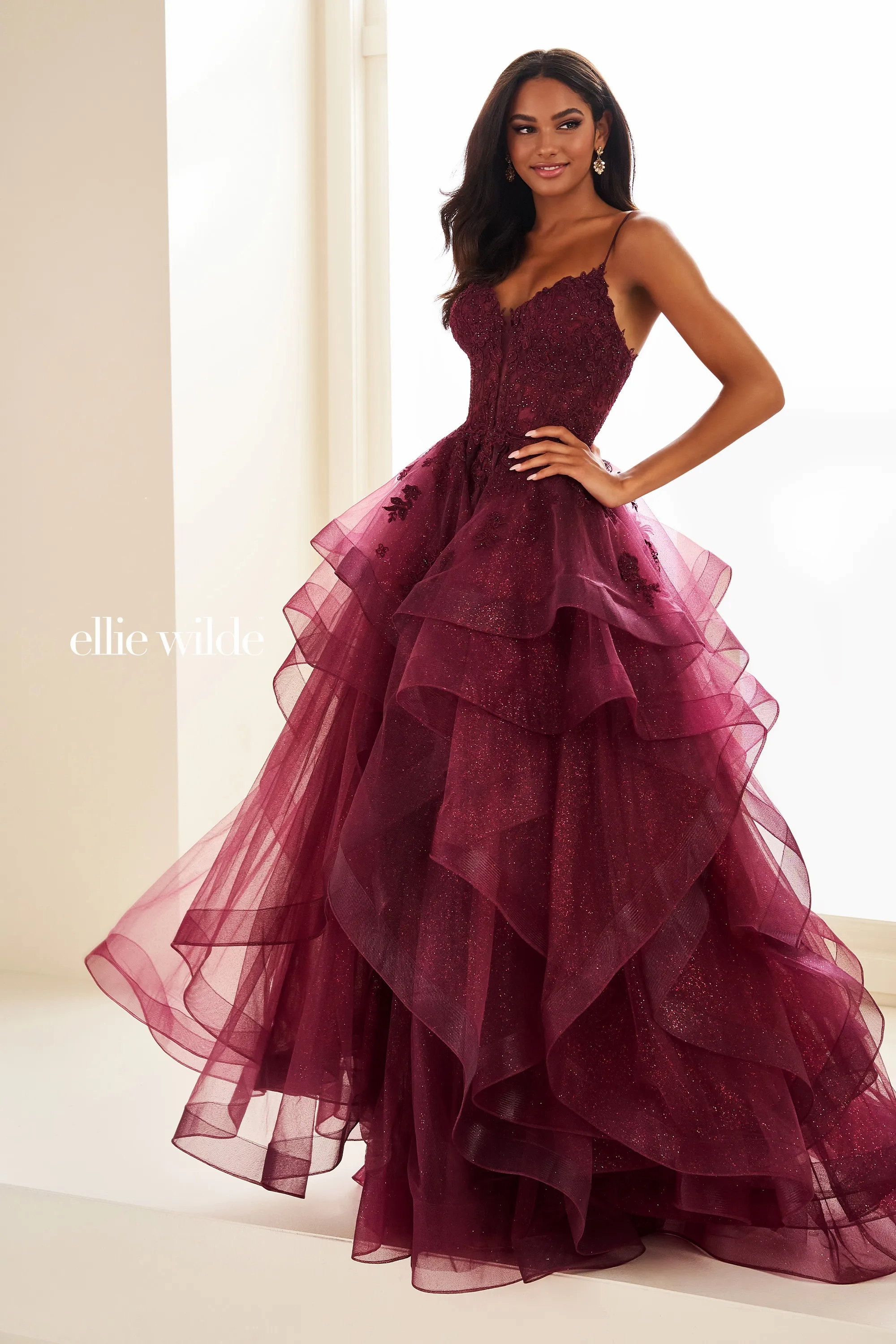 Ball Gown Sweetheart Lace Appliques Lace-Up Back Prom Dress #Ellie Wilde 36203