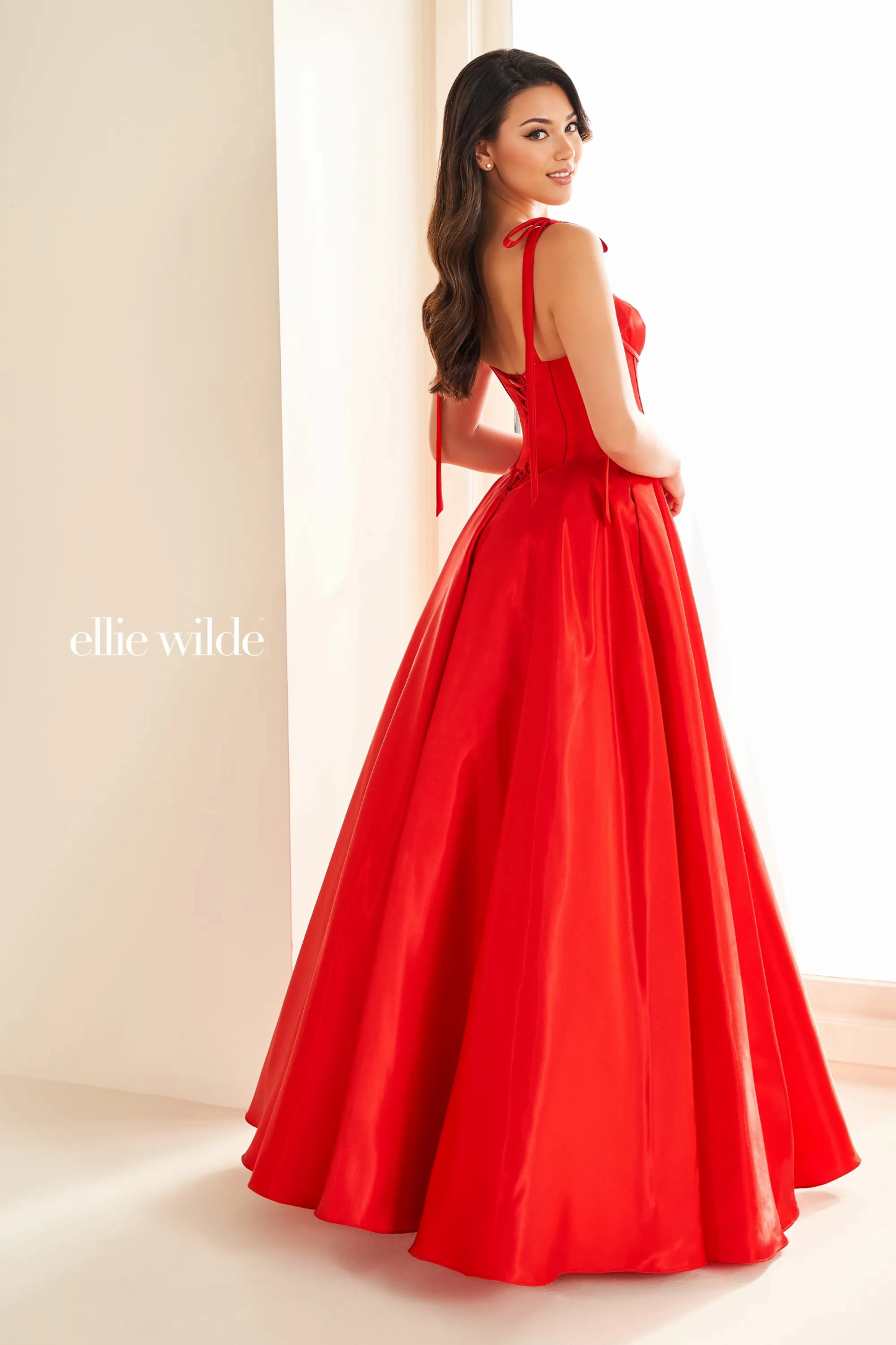 Ball Gown Sweetheart Satin Lace-Up Back Prom Dress With Pockets #Ellie Wilde 36210