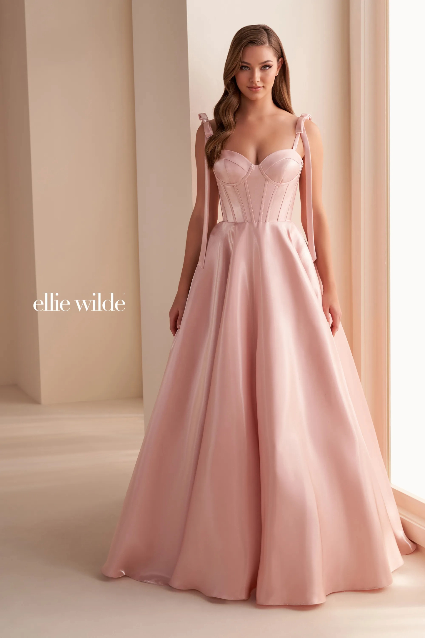 Ball Gown Sweetheart Satin Lace-Up Back Prom Dress With Pockets #Ellie Wilde 36210