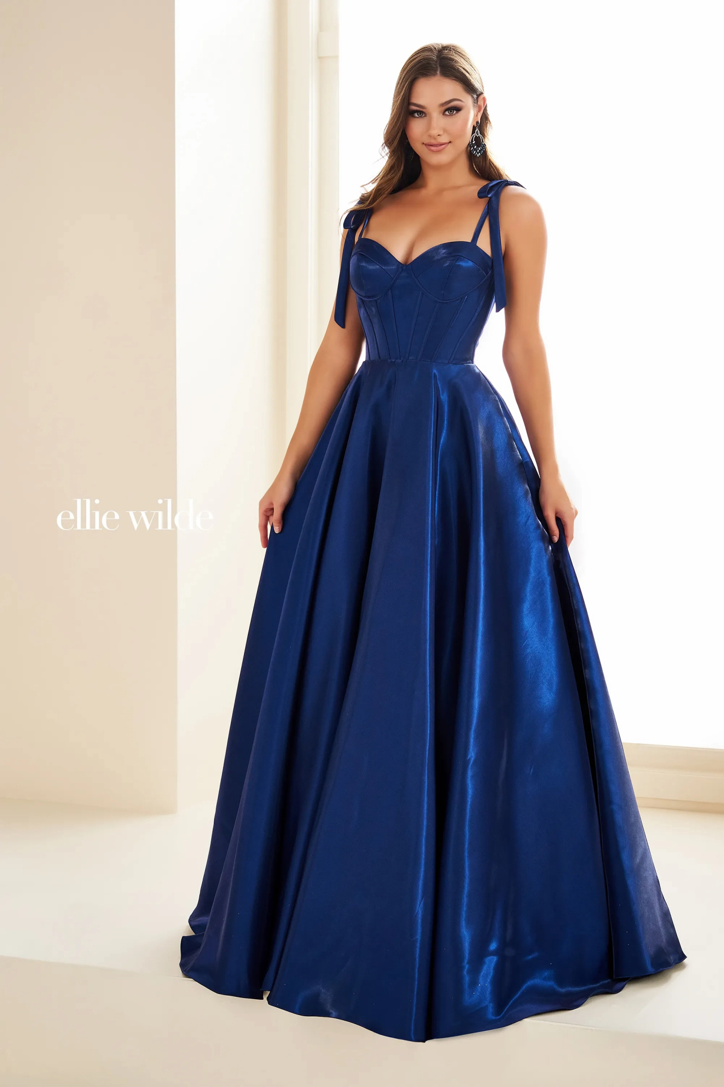 Ball Gown Sweetheart Satin Lace-Up Back Prom Dress With Pockets #Ellie Wilde 36210