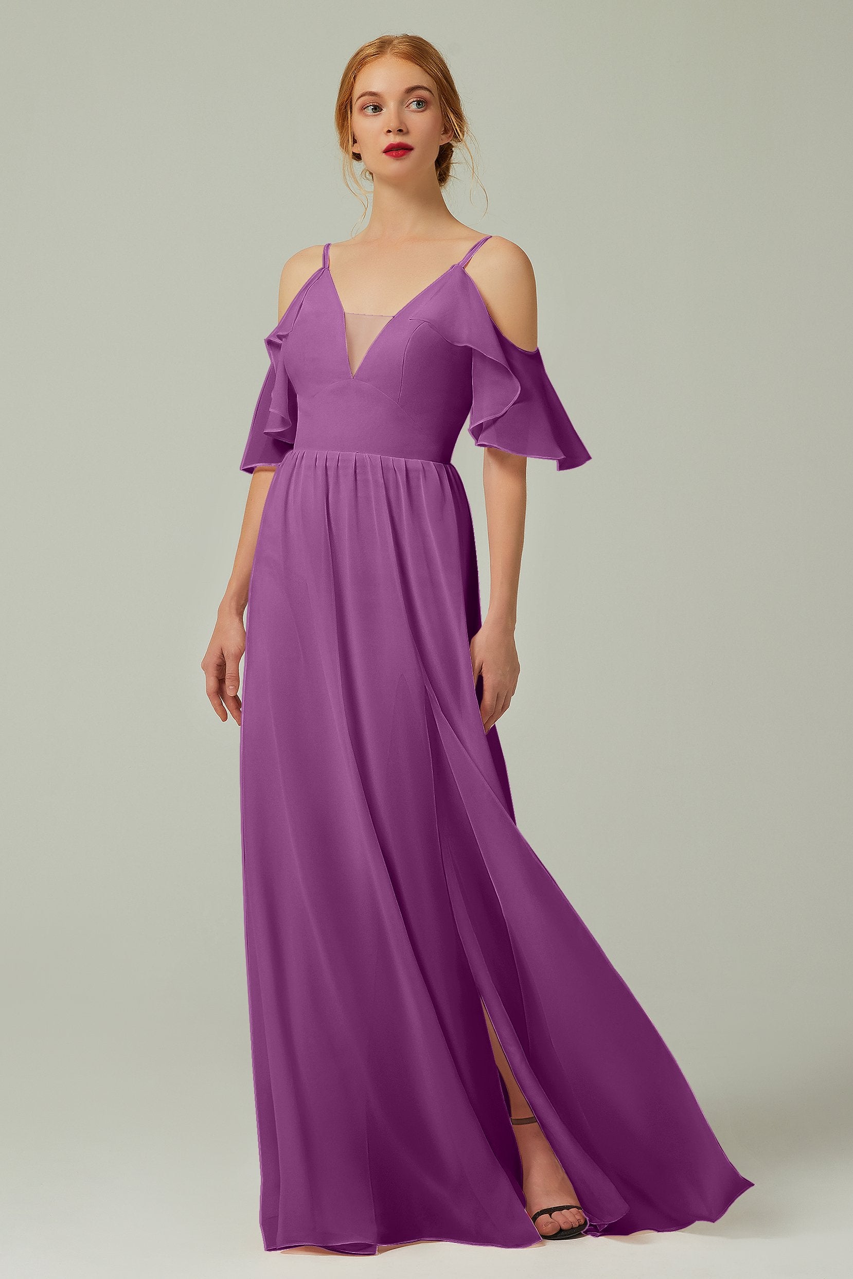 A-Line Floor Length Chiffon Bridesmaid Dress CB0236