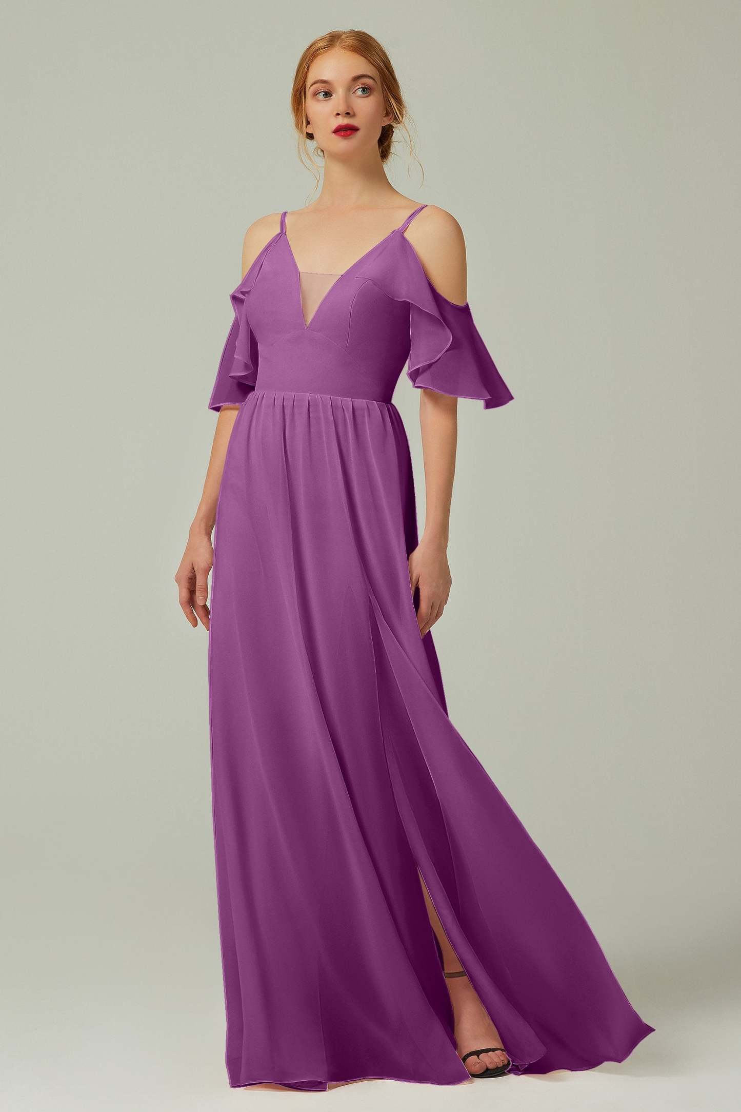 A-Line Floor Length Chiffon Bridesmaid Dress CB0236