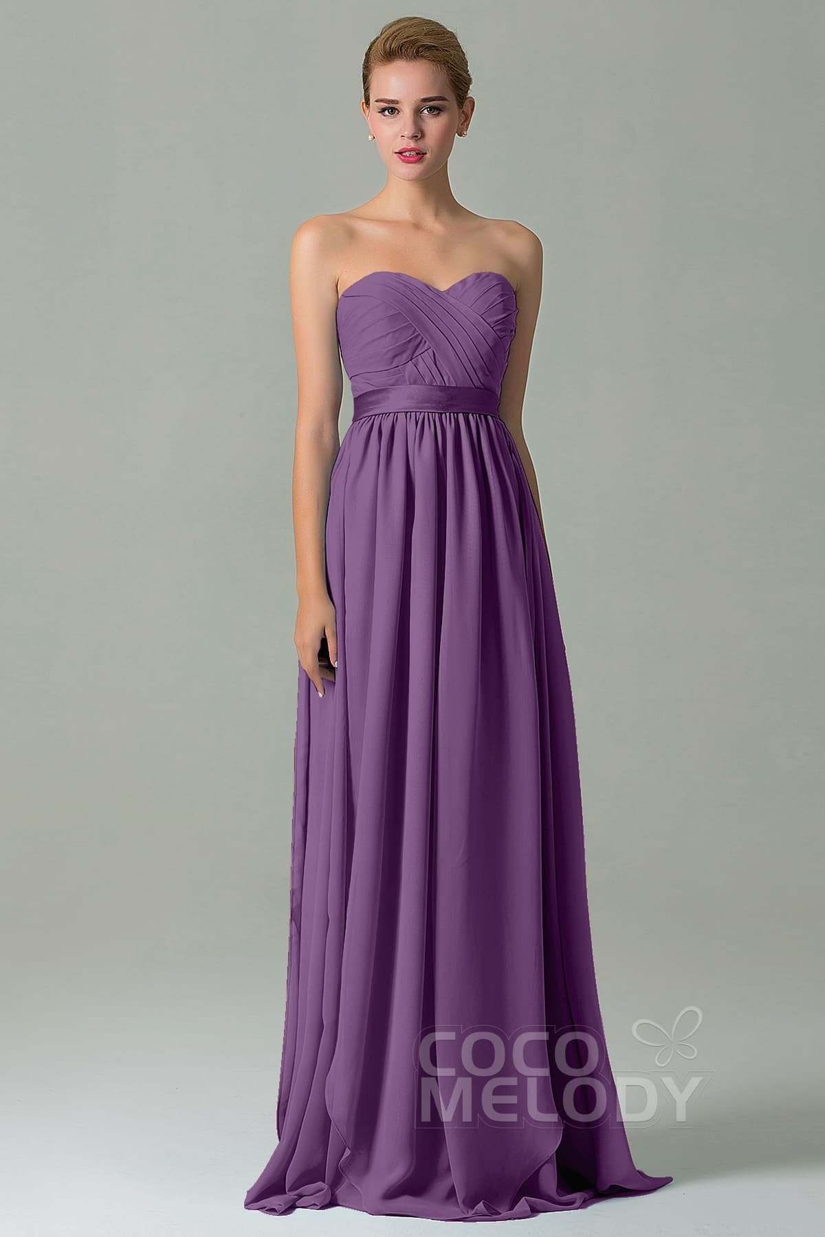 Sheath Floor Length Chiffon Bridesmaid Dress COZF140A1