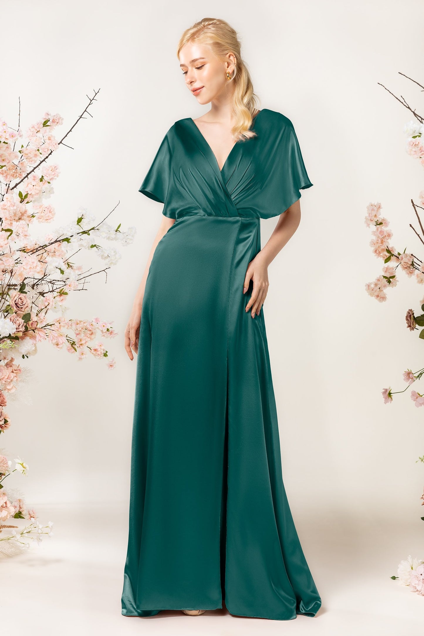 Sheath Sweep Acetate Satin Bridesmaid Dress Formal Dresses CB0505