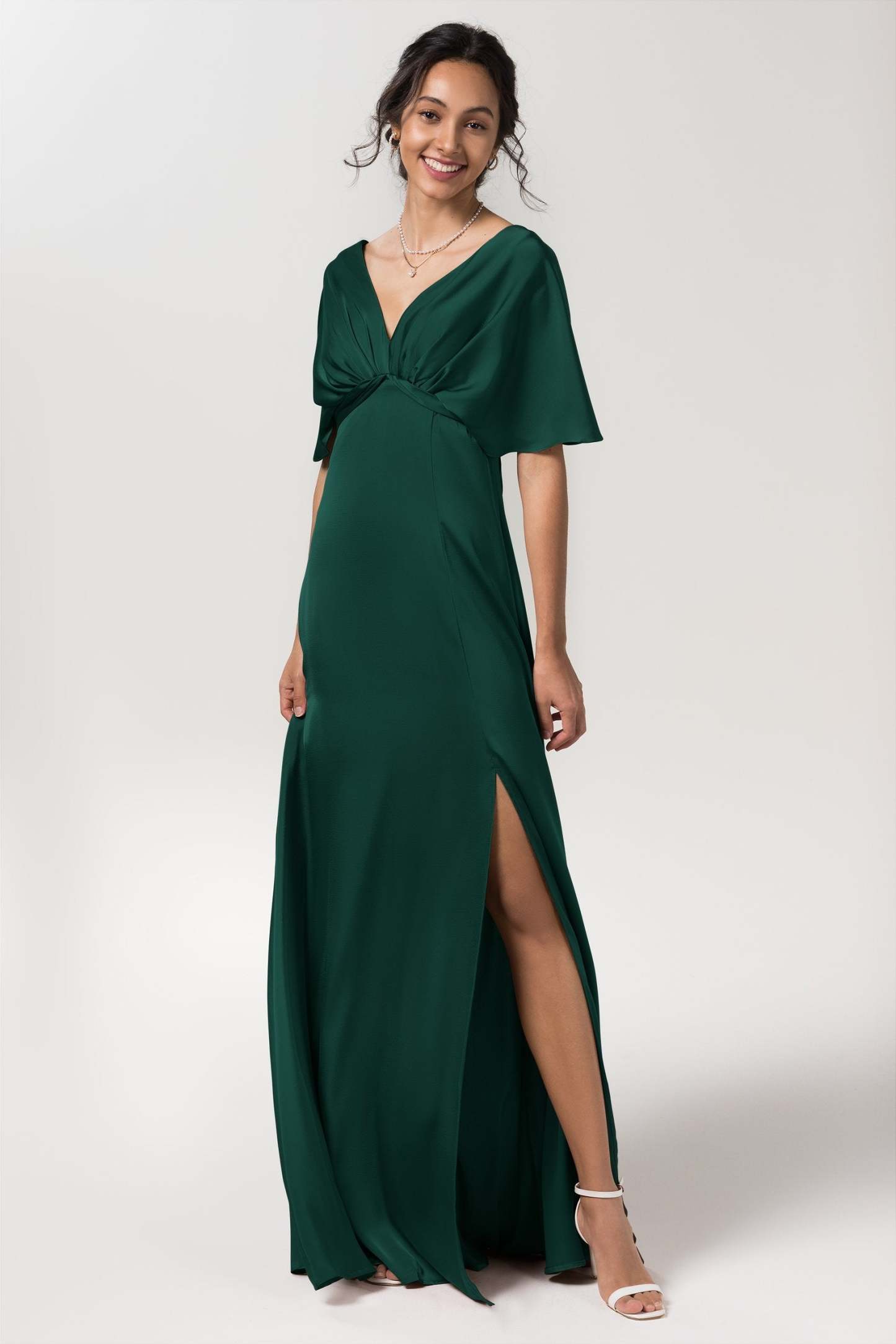 Sheath Floor Length Luxe Satin Bridesmaid Dress Formal Dresses CB0584