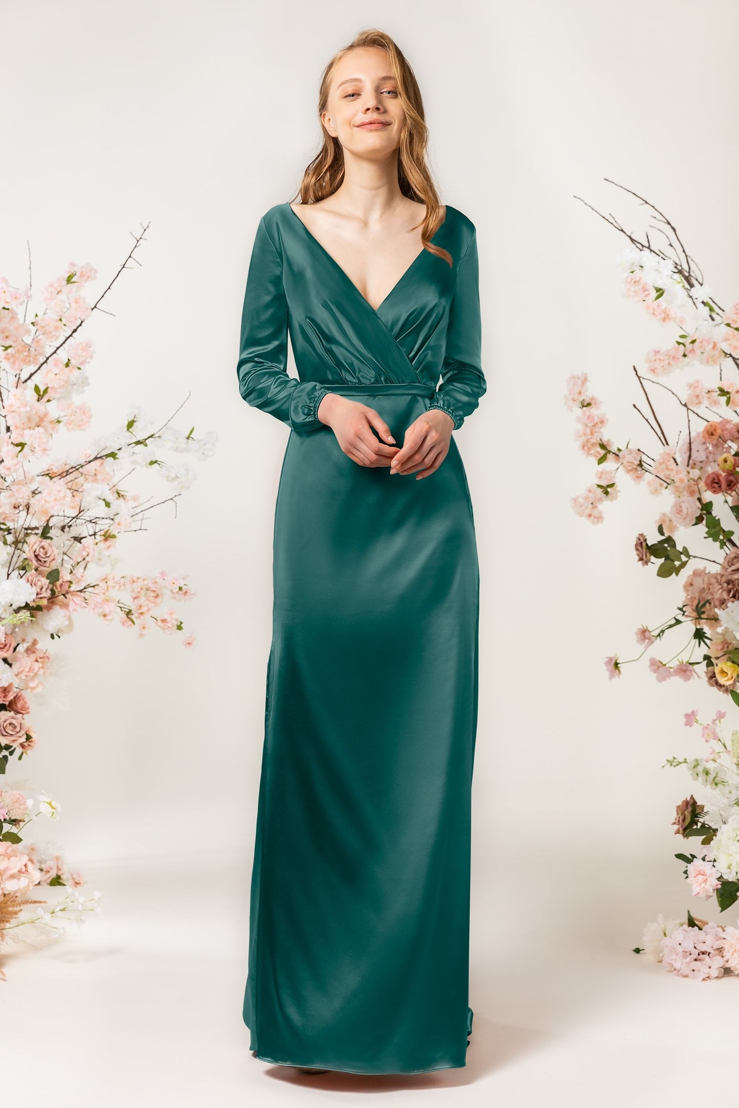 Sheath Sweep Acetate Satin Bridesmaid Dress Formal Dresses CB0506