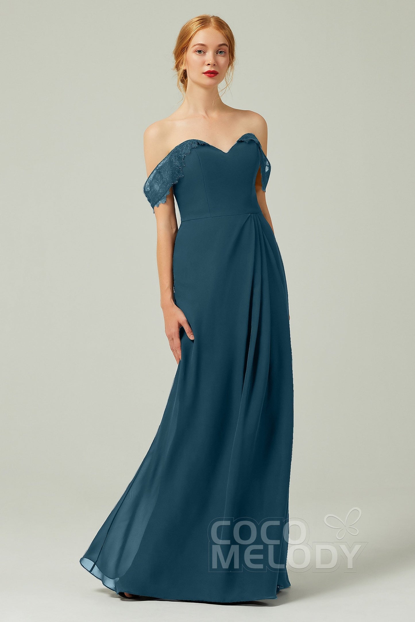 Sheath-Column Floor Length Chiffon Bridesmaid Dress Formal Dresses CB0338