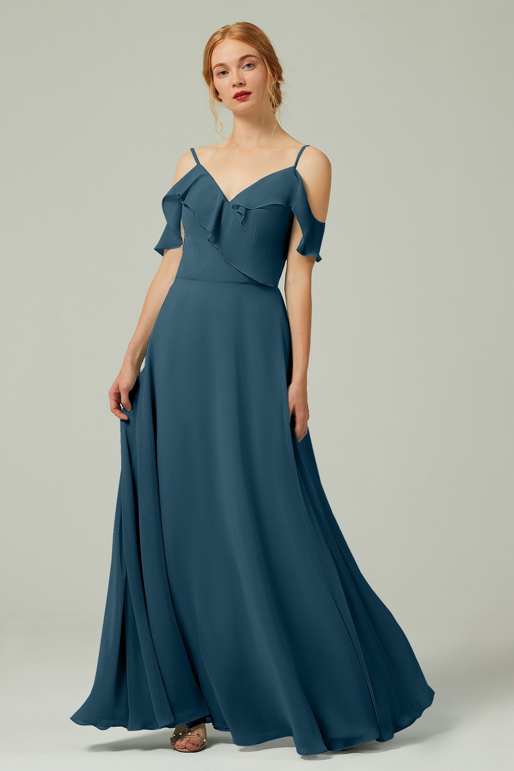 A-Line Floor Length Chiffon Bridesmaid Dress CB0326