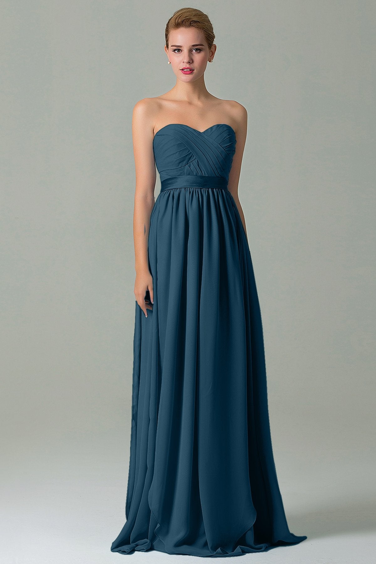 Sheath Floor Length Chiffon Bridesmaid Dress COZF140A1