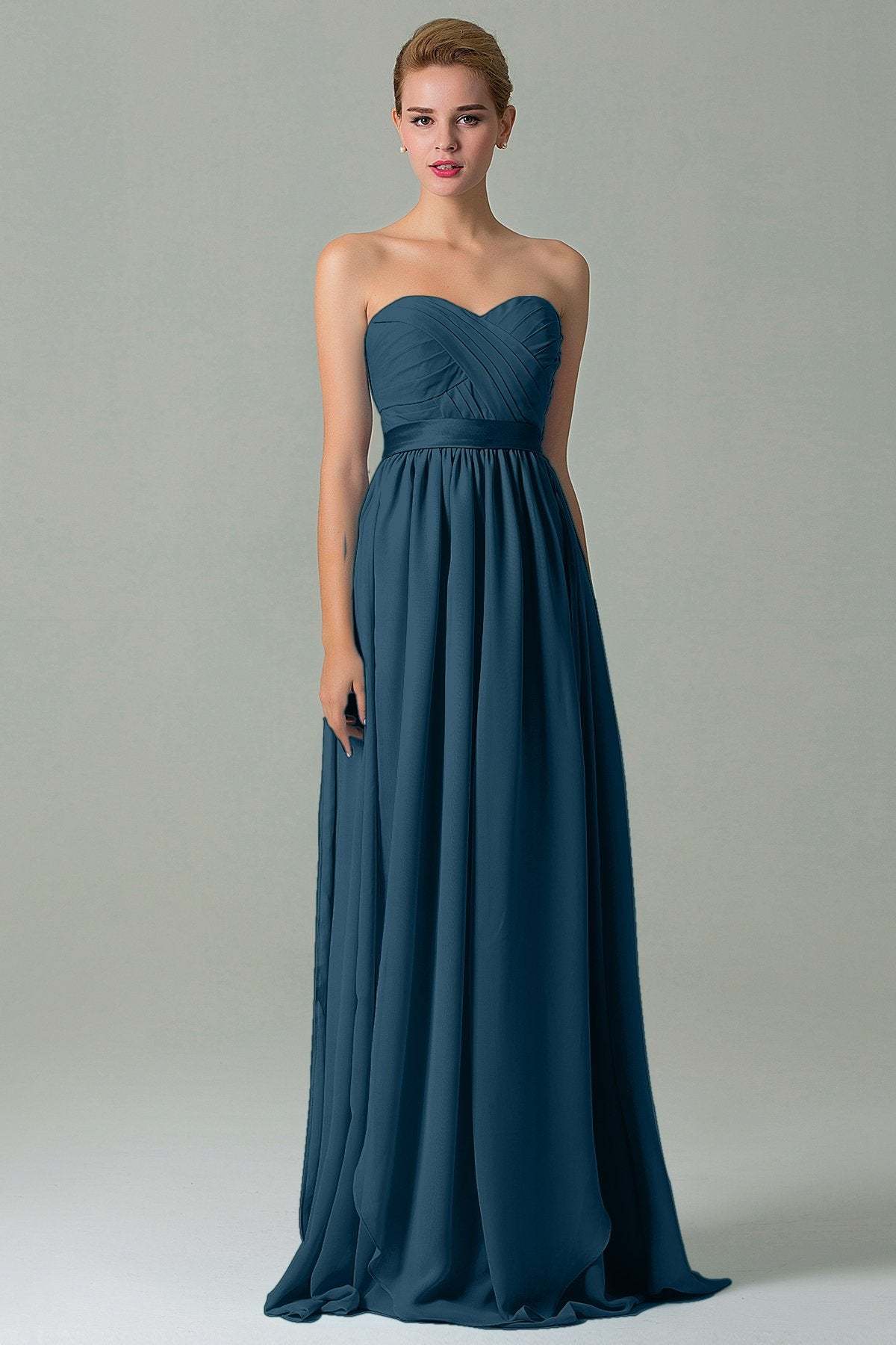Sheath Floor Length Chiffon Bridesmaid Dress COZF140A1