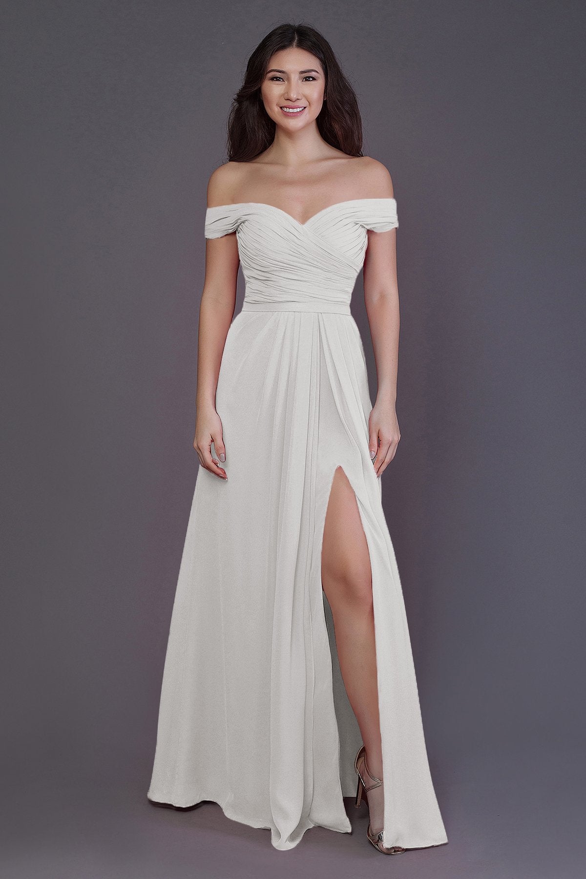 Sheath-Column Floor Length Chiffon Bridesmaid Dress PR3536