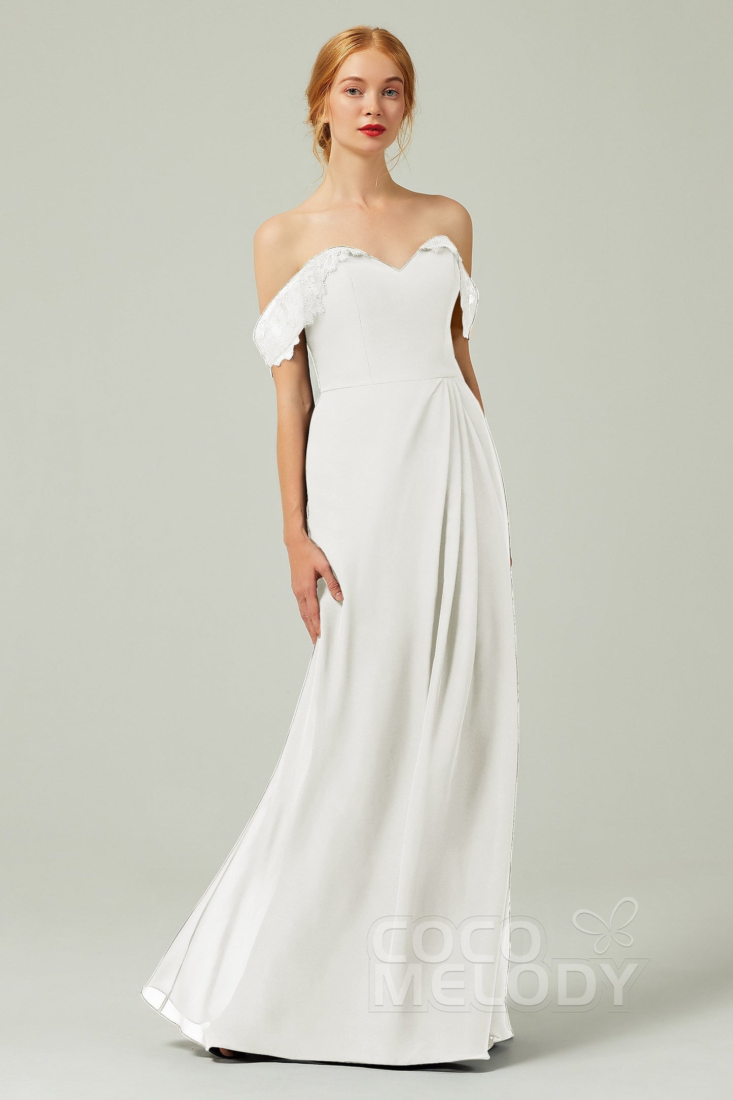 Sheath-Column Floor Length Chiffon Bridesmaid Dress Formal Dresses CB0338