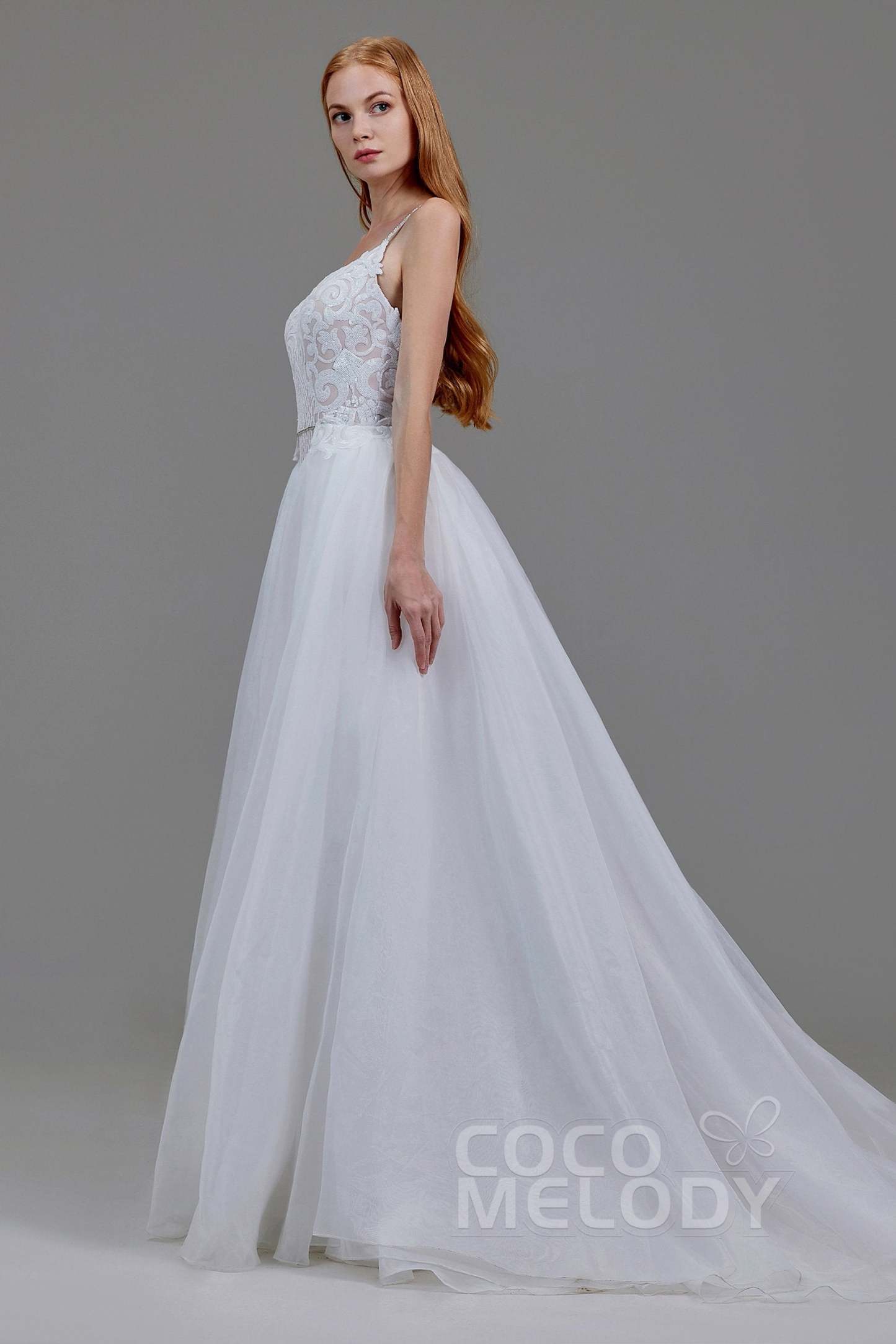 Mermaid Court Train Sequined Lace Wedding Dress