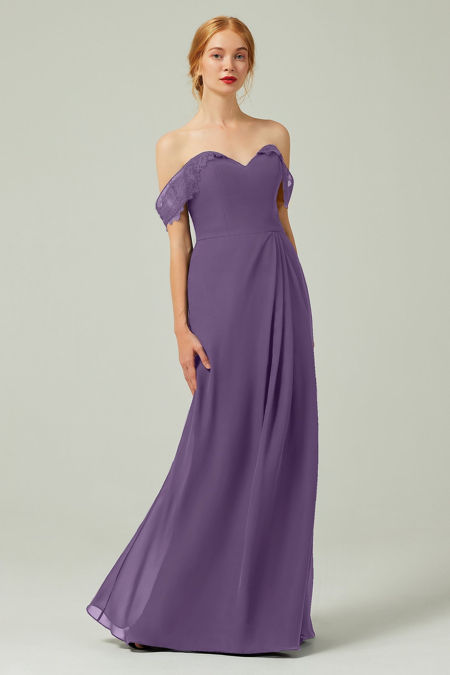 Sheath-Column Floor Length Chiffon Bridesmaid Dress Formal Dresses CB0338