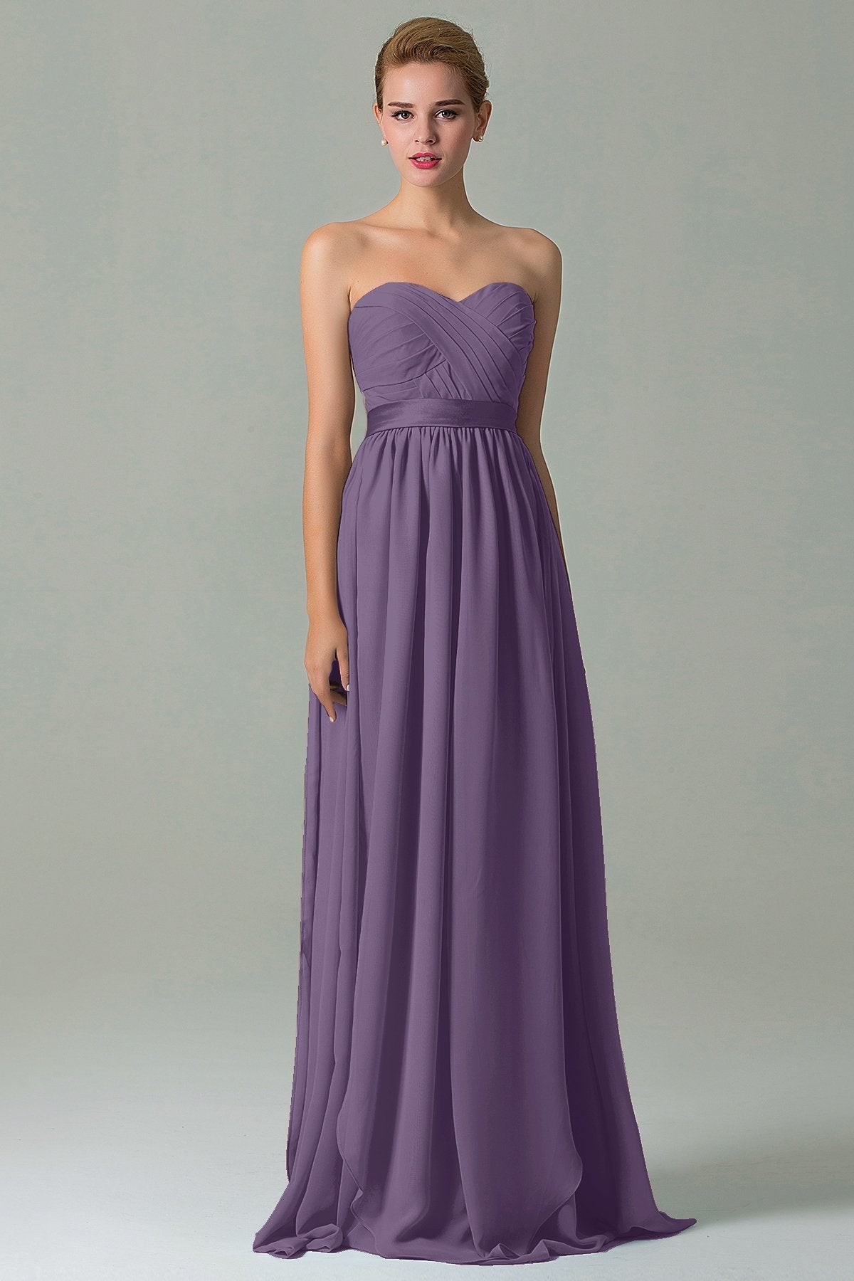 Sheath Floor Length Chiffon Bridesmaid Dress COZF140A1