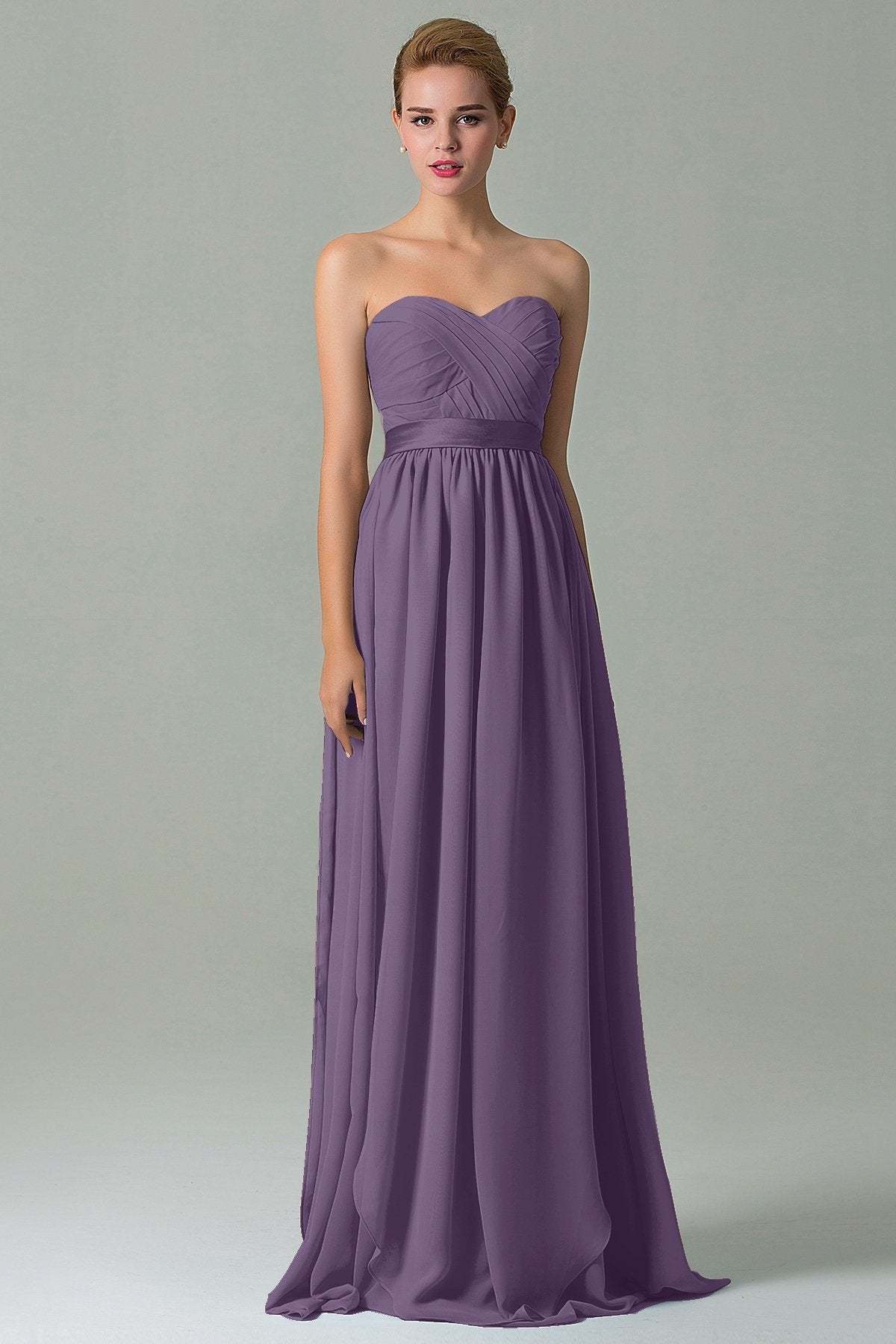 Sheath Floor Length Chiffon Bridesmaid Dress COZF140A1