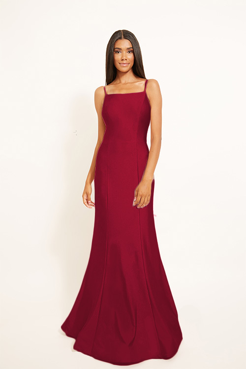 BARI JAY STYLE 2303 Mermaid Square Lux Stretch Bridesmaid Dress