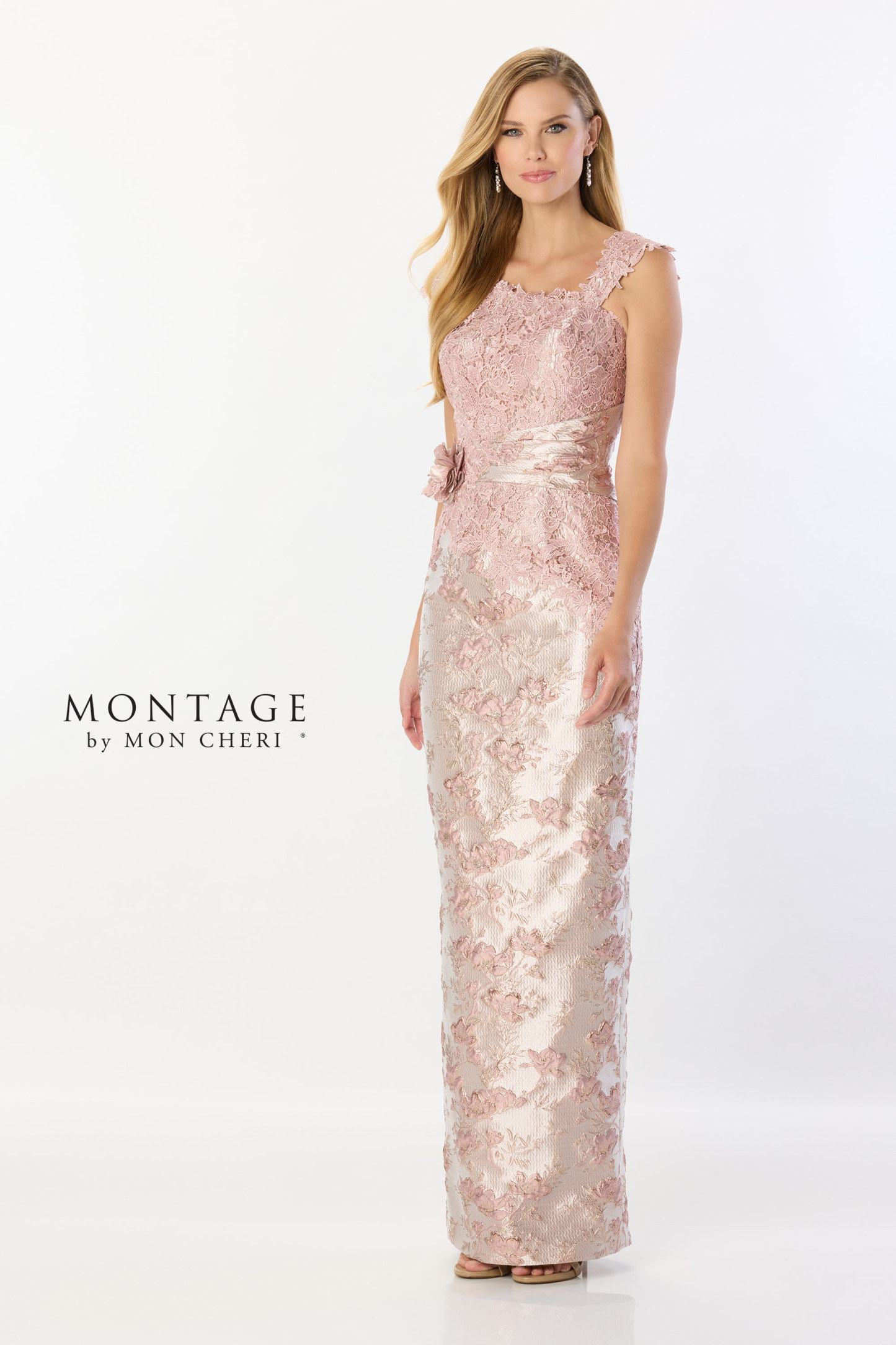 Exquisite Sheath Asymmetric Cap Sleeve Brocade Mother of the Bride Dre