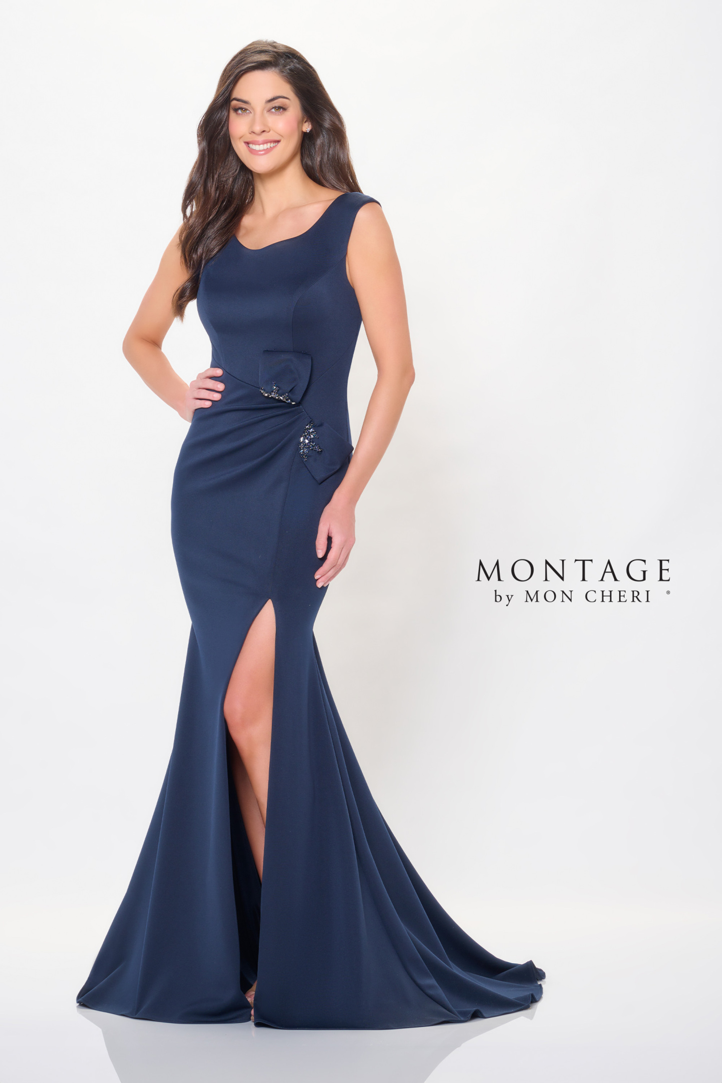 Elegance Fit and Flare Jewel Beading Mother of the Bride Dress #M903